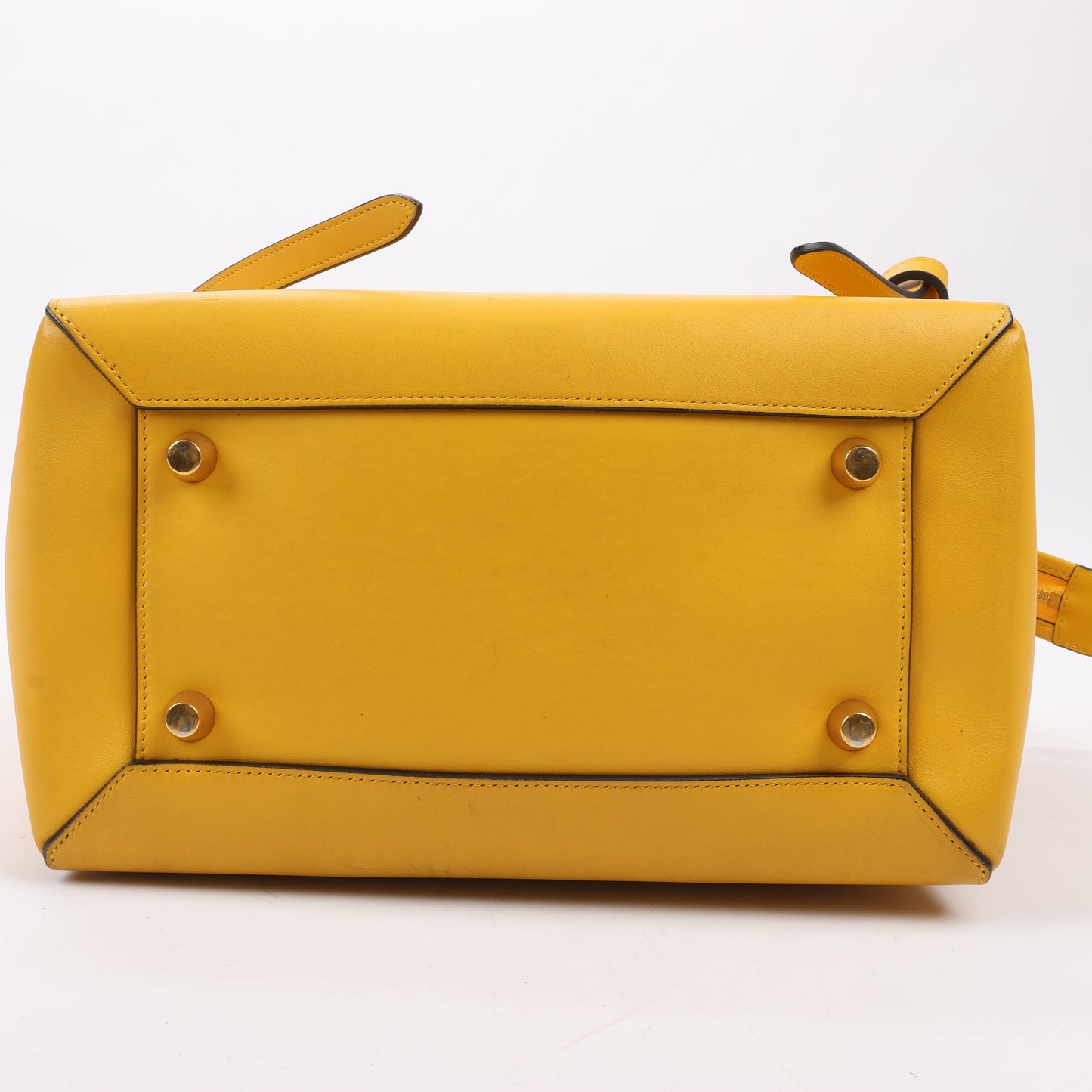 CELINE – 2-Wege-Handtasche aus glattem Kalbsleder in Gelb