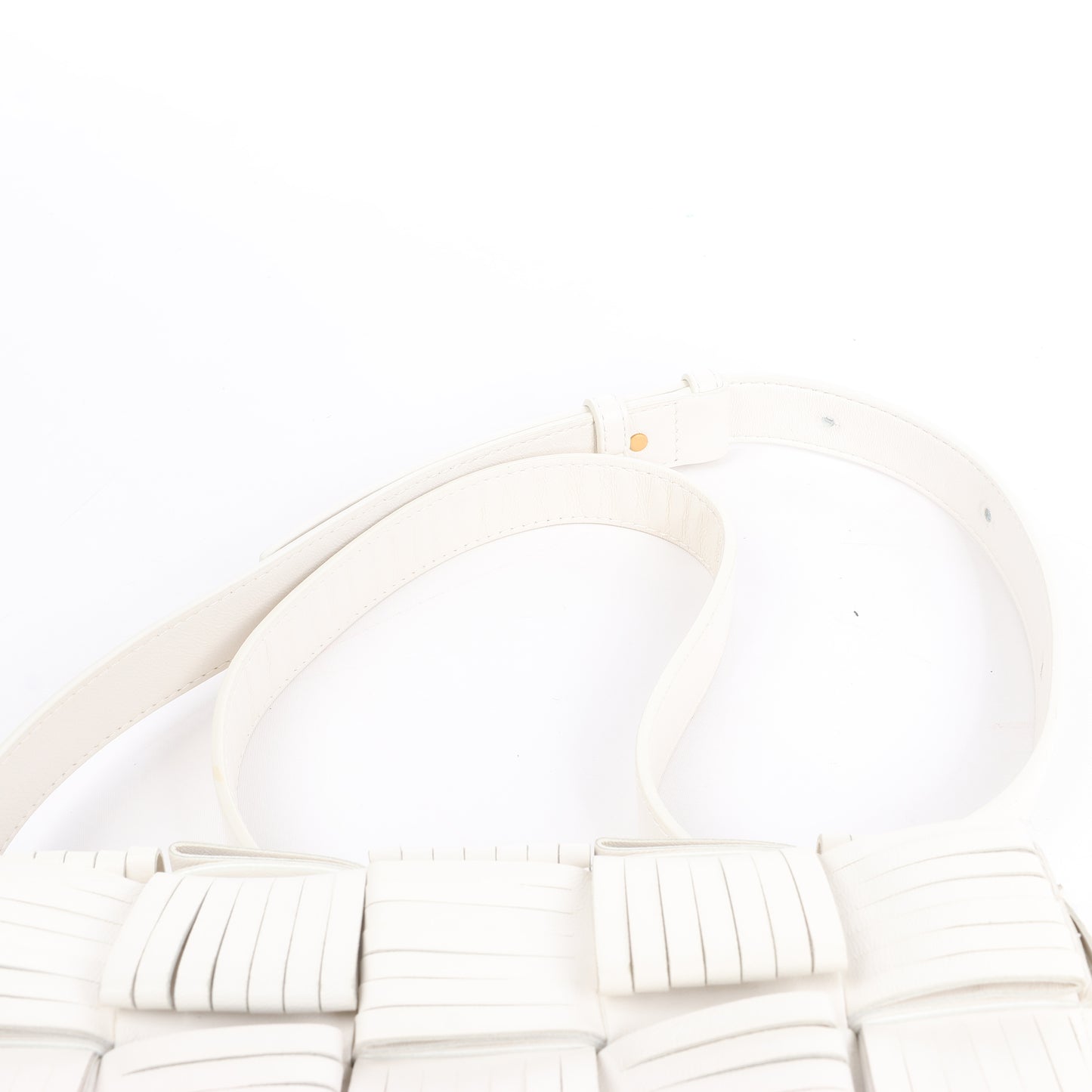 Bottega Veneta Maxi Intrecciato Kassetten-Umhängetasche aus Leder in Weiß