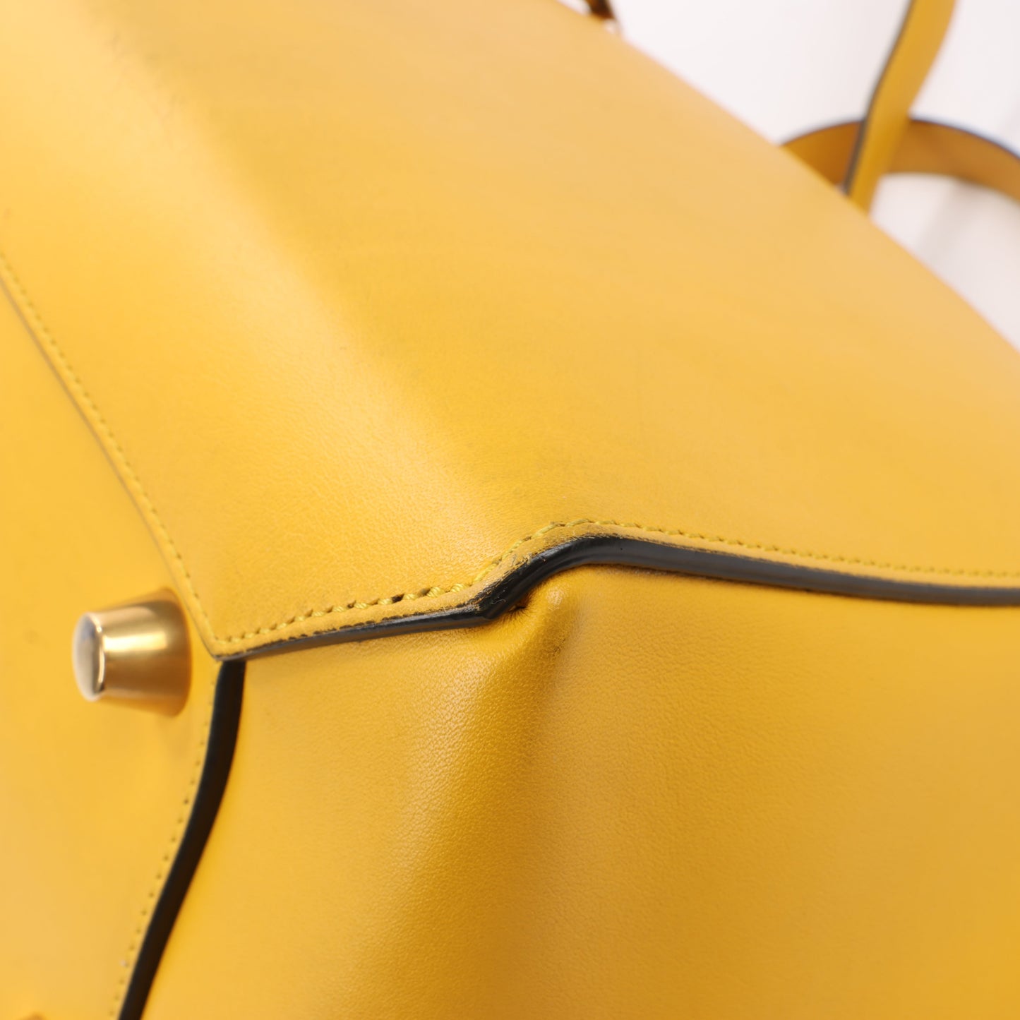 CELINE – 2-Wege-Handtasche aus glattem Kalbsleder in Gelb