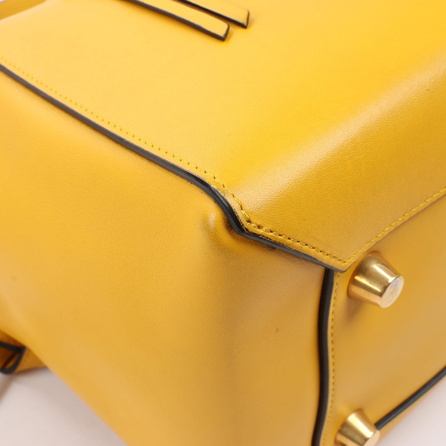 CELINE – 2-Wege-Handtasche aus glattem Kalbsleder in Gelb