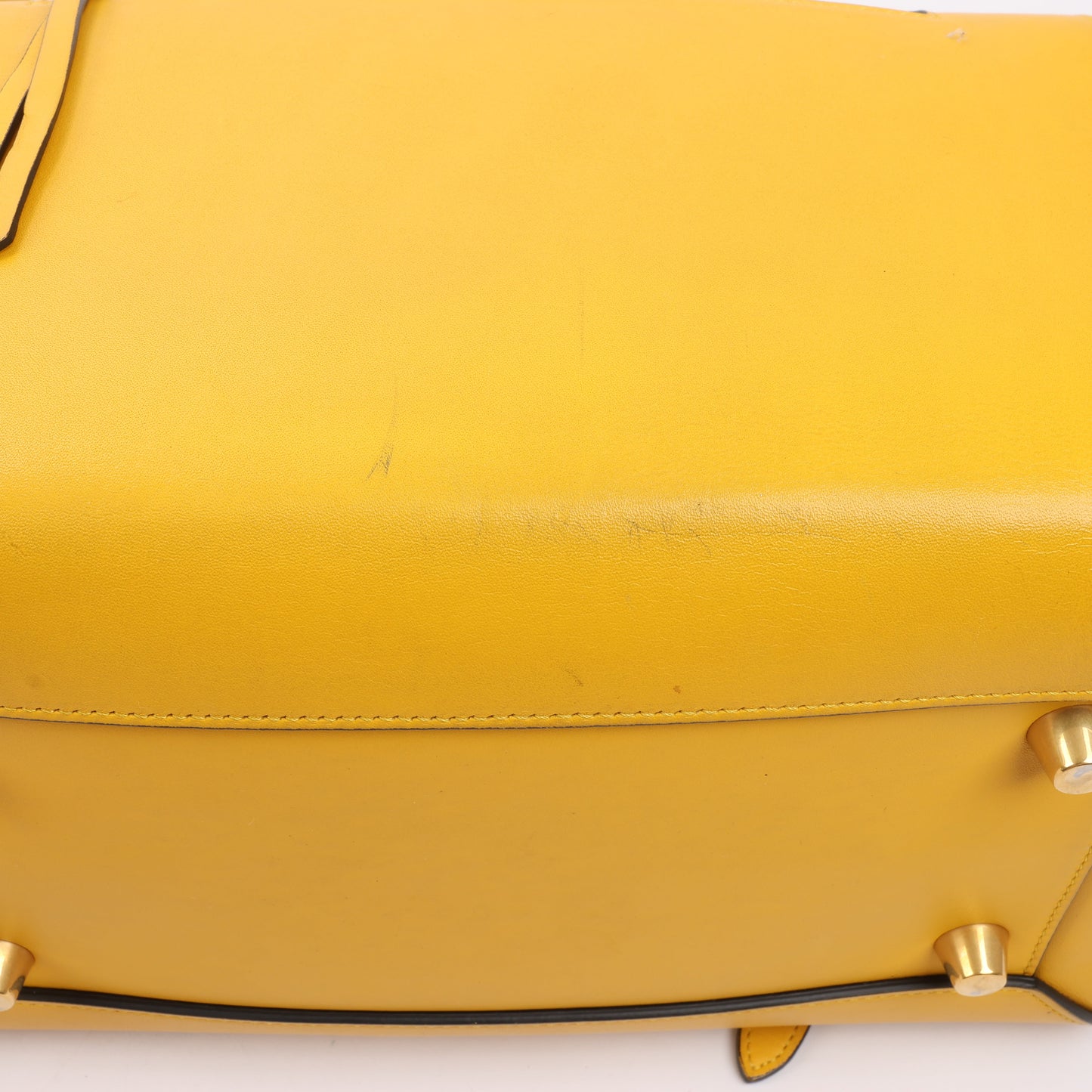 CELINE – 2-Wege-Handtasche aus glattem Kalbsleder in Gelb