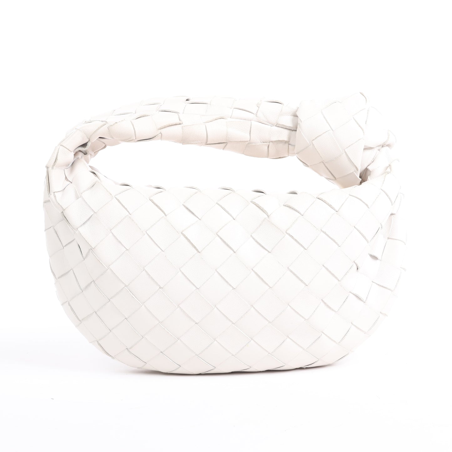Bottega Veneta Intrecciato Mini Jodie Lederhandtasche in Weiß