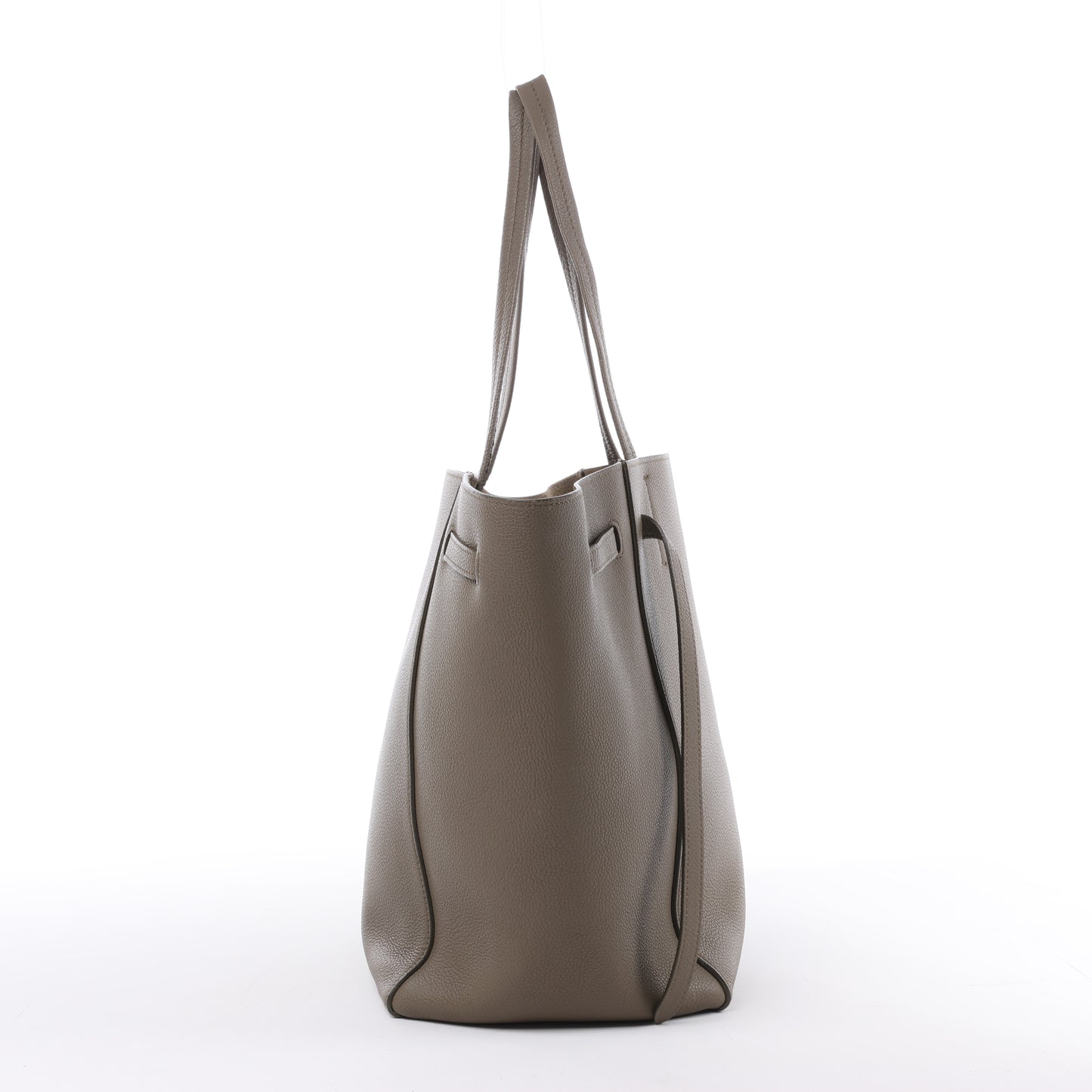 Celine Cabas Phantom Small Leather Shoulder Bag in Taupe