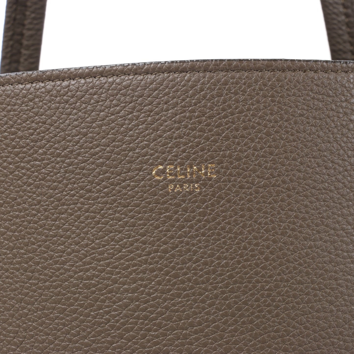 Celine Cabas Phantom Small Leather Shoulder Bag in Taupe