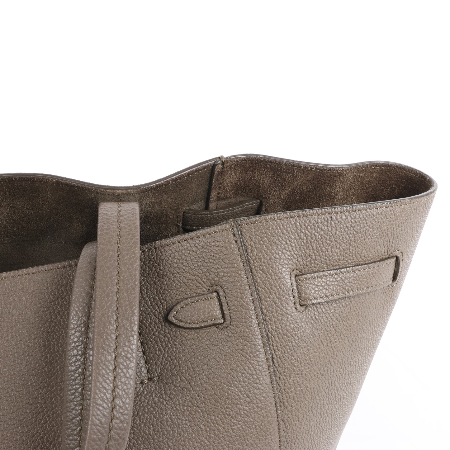 Celine Cabas Phantom Small Leather Shoulder Bag in Taupe