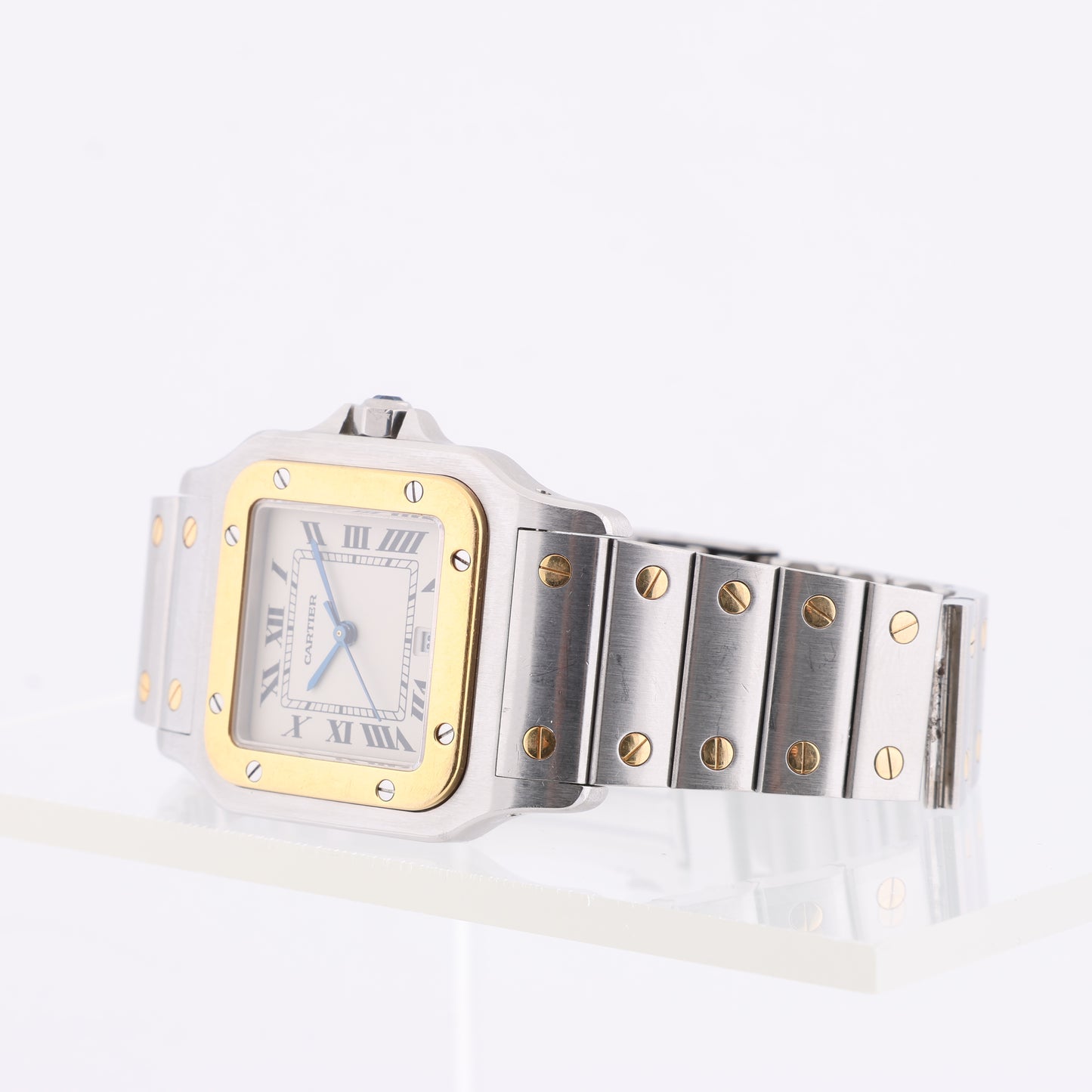 Cartier Santos Galbee W20011C4 1566BB084033 SS×YG QZ Ivory-Face Watch