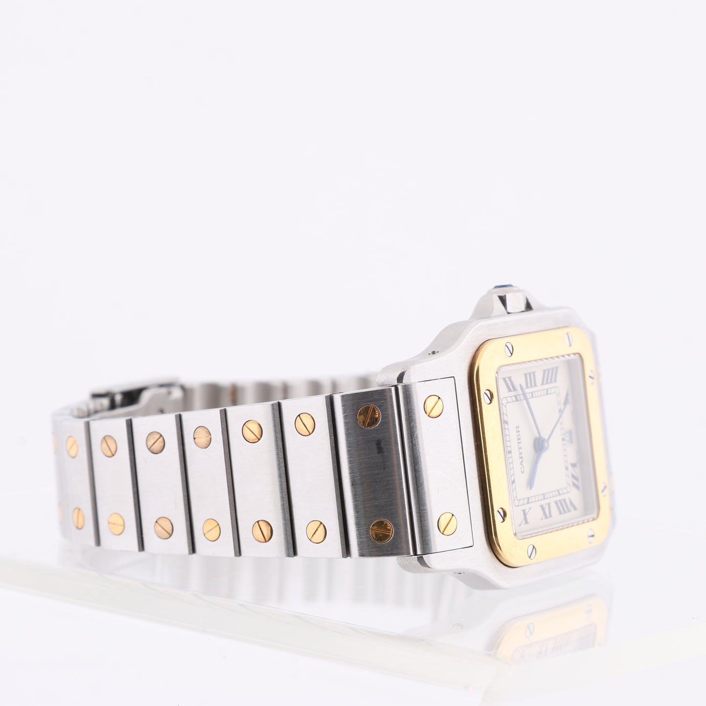 Cartier Santos Galbee W20011C4 1566BB084033 SS×YG QZ Ivory-Face Watch