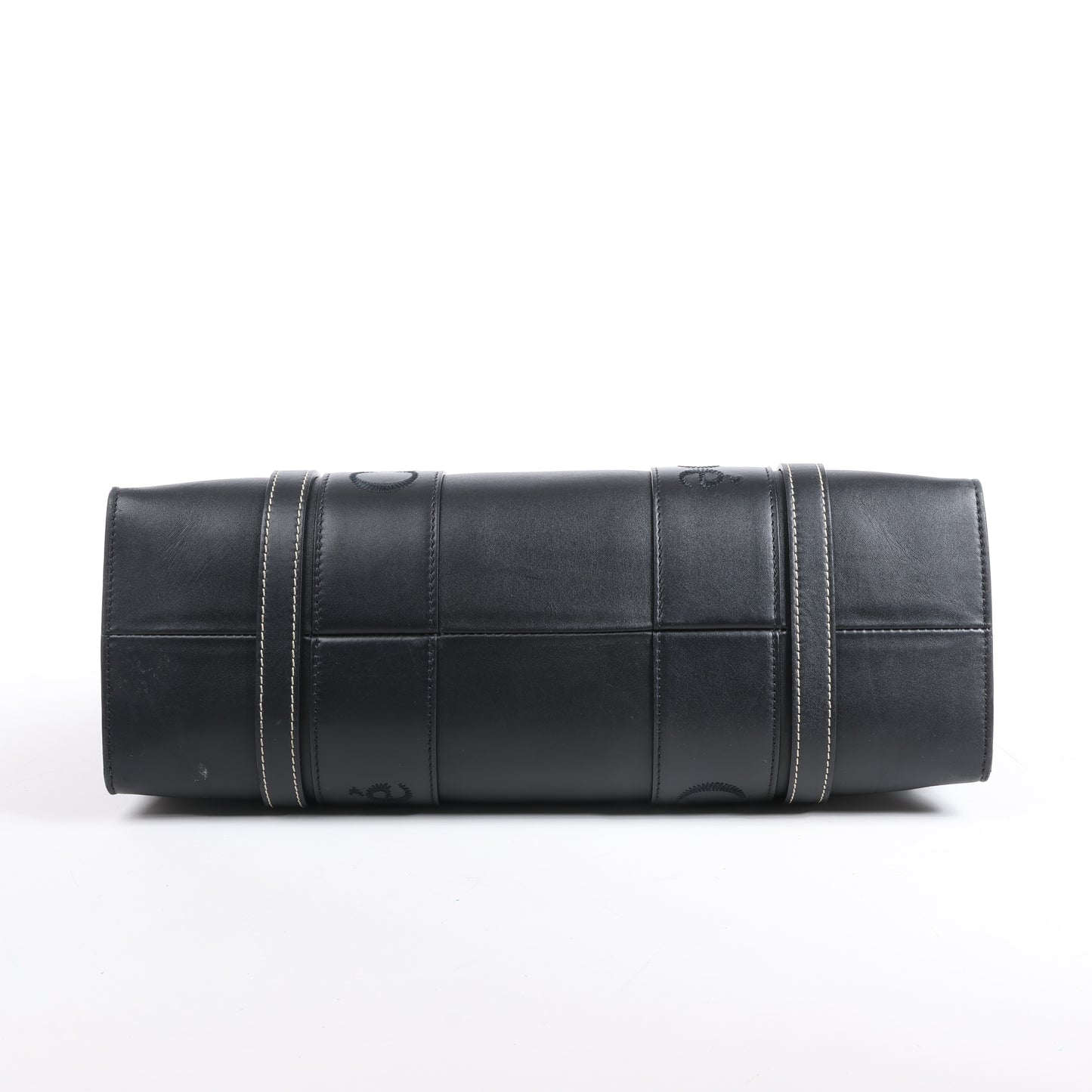 Chloe Woody Medium Leder-Einkaufstasche Schwarz