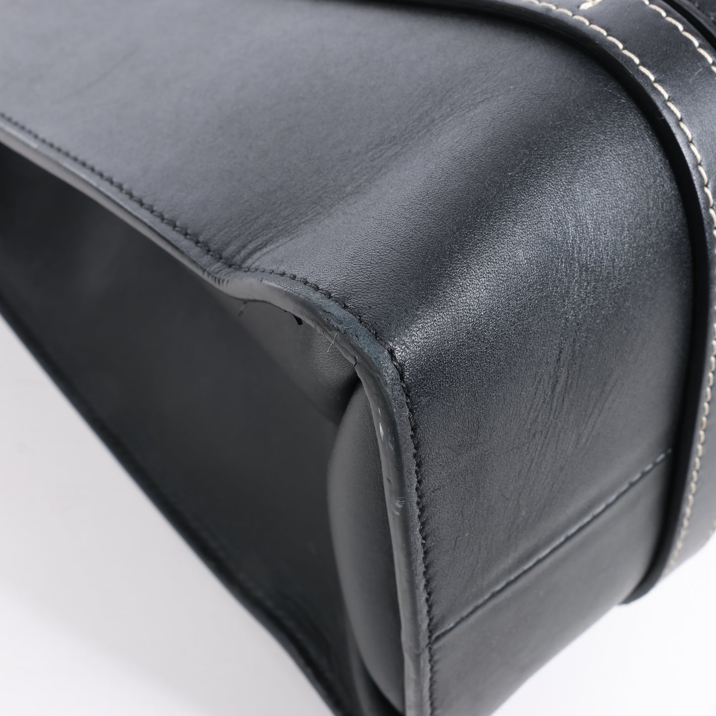 Chloe Woody Medium Leder-Einkaufstasche Schwarz