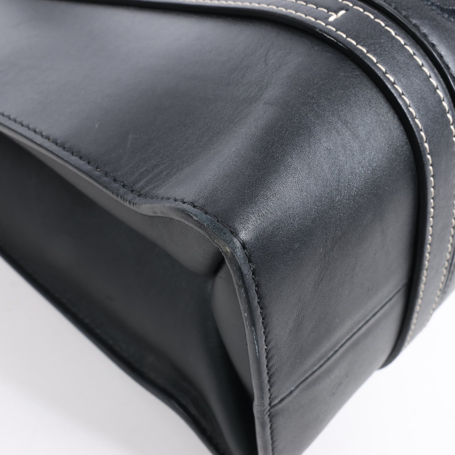 Chloe Woody Medium Leder-Einkaufstasche Schwarz