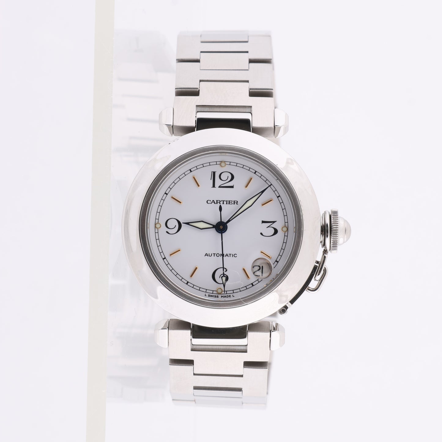 CARTIER Pasha C W31015M7 2324CC532110 SS AT White Dial Watch