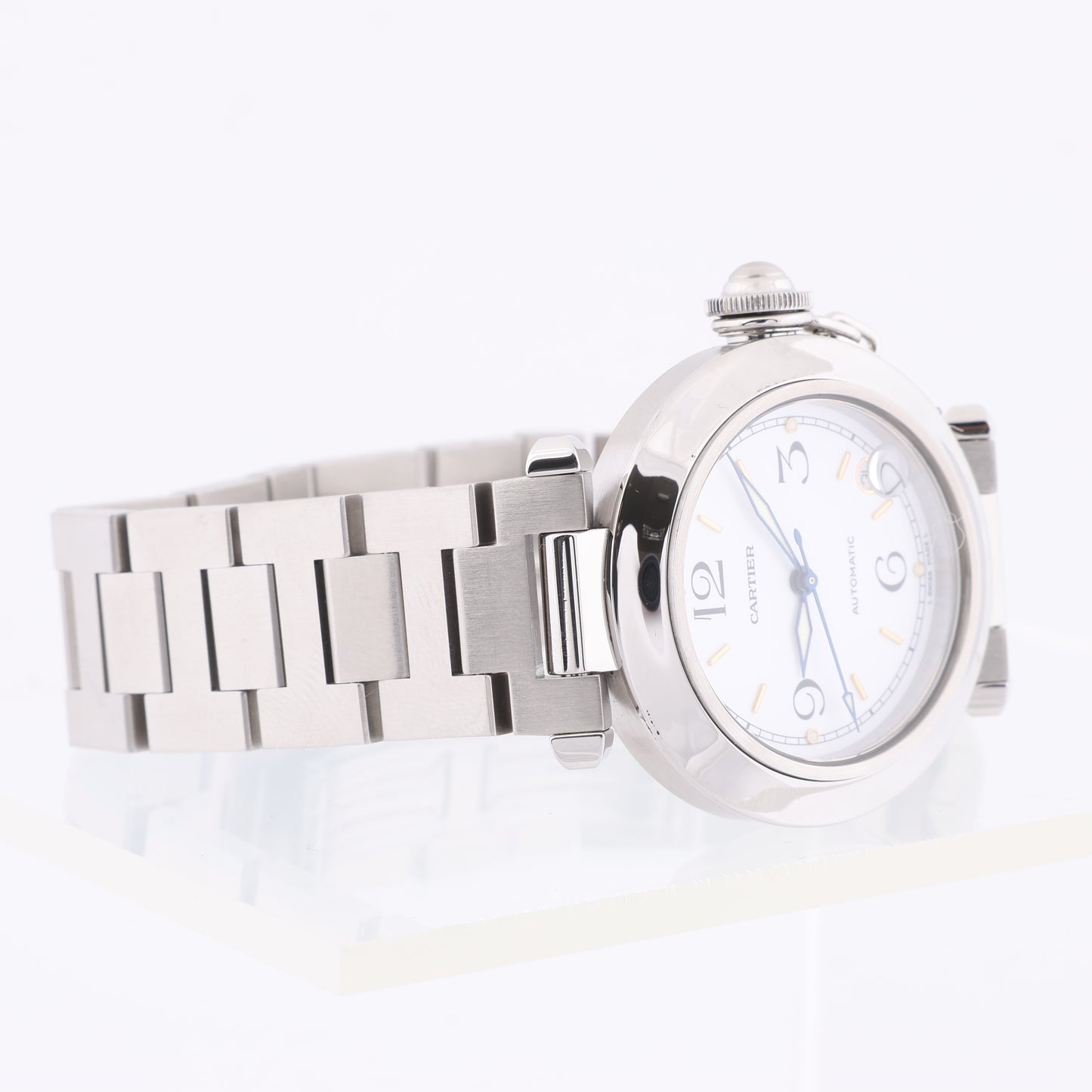 CARTIER Pasha C W31015M7 2324CC532110 SS AT White Dial Watch