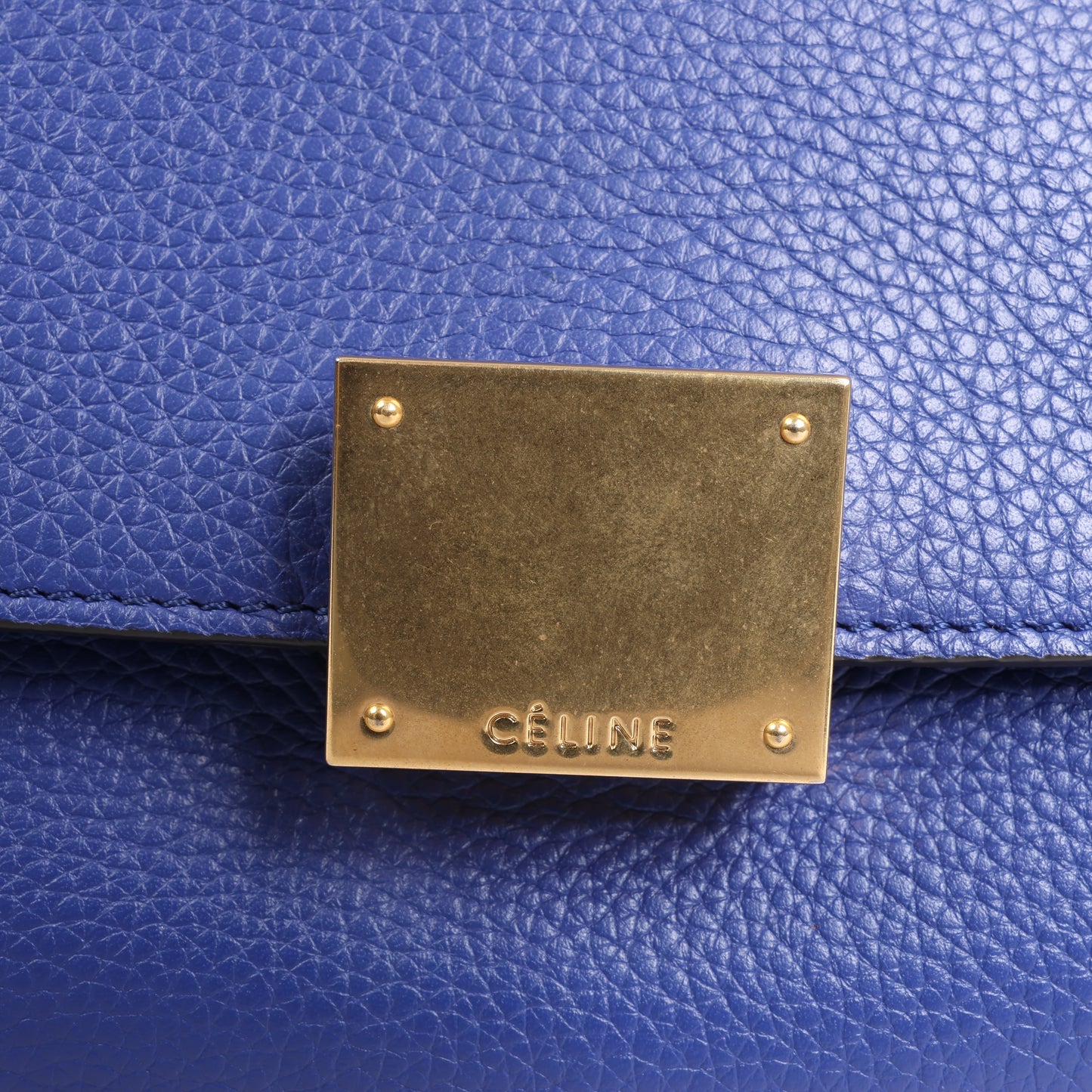 CELINE Trapezleder x Wildleder 2Way Handtasche in Blau