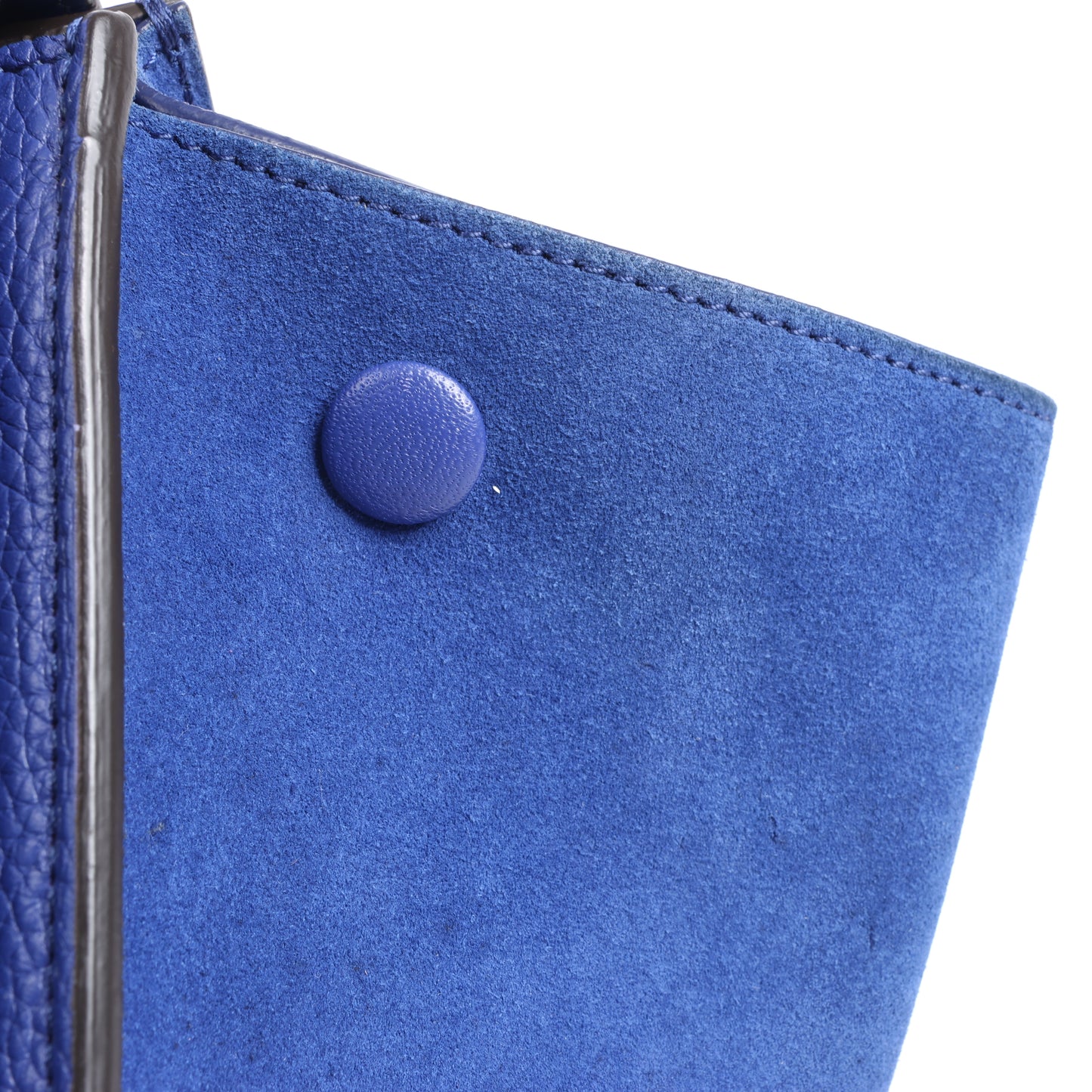 CELINE Trapezleder x Wildleder 2Way Handtasche in Blau