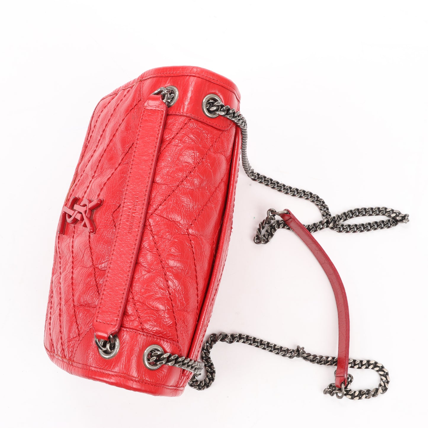 Saint Laurent Paris Niki Baby Lederkette Umhängetasche Rot 533037