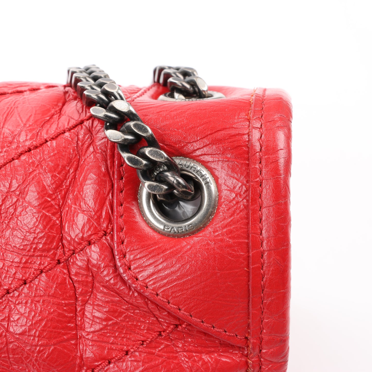 Saint Laurent Paris Niki Baby Lederkette Umhängetasche Rot 533037