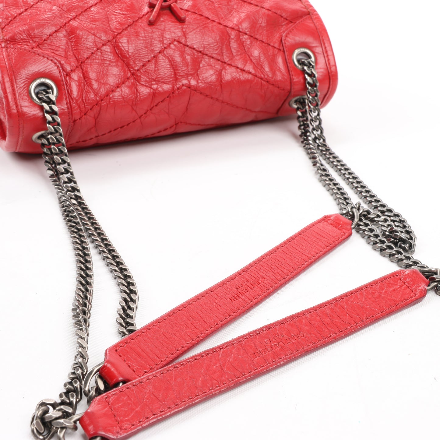 Saint Laurent Paris Niki Baby Lederkette Umhängetasche Rot 533037