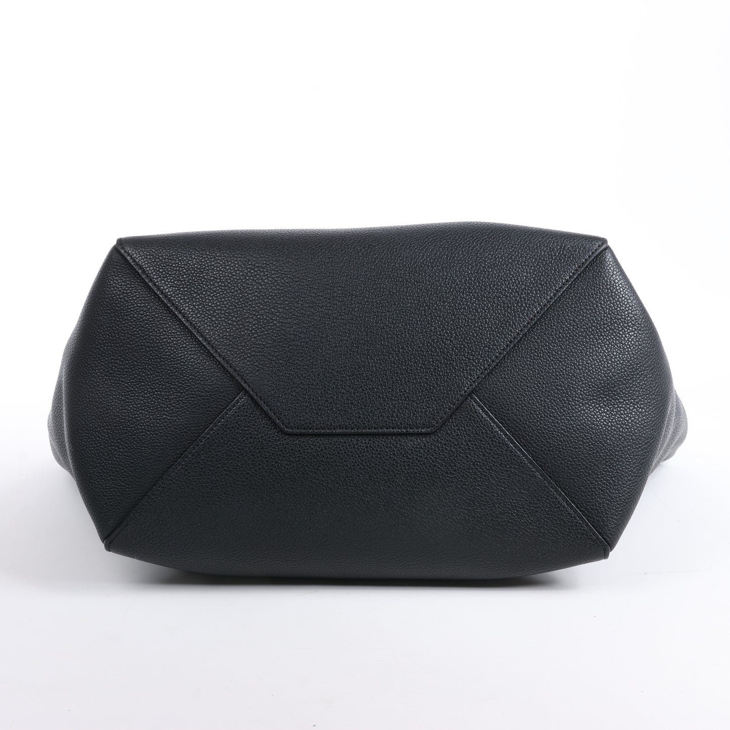 Celine Cabas Phantom, kleine Schultertasche aus schwarzem Leder