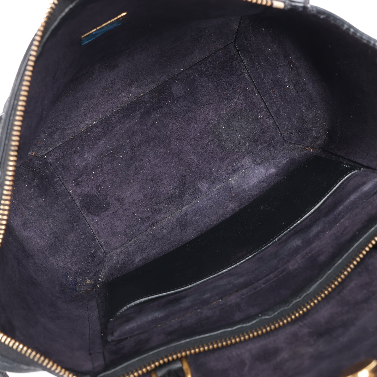 CELINE Gürteltasche aus genarbtem Kalbsleder, Micro 2Way Handtasche in Schwarz