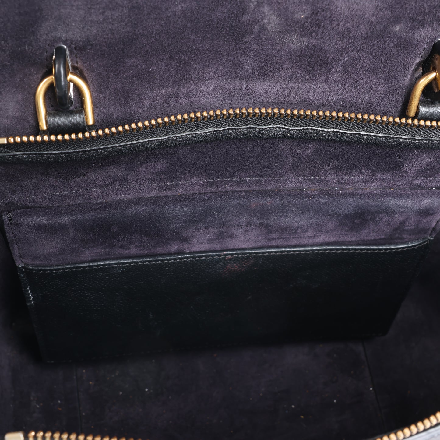 CELINE Gürteltasche aus genarbtem Kalbsleder, Micro 2Way Handtasche in Schwarz