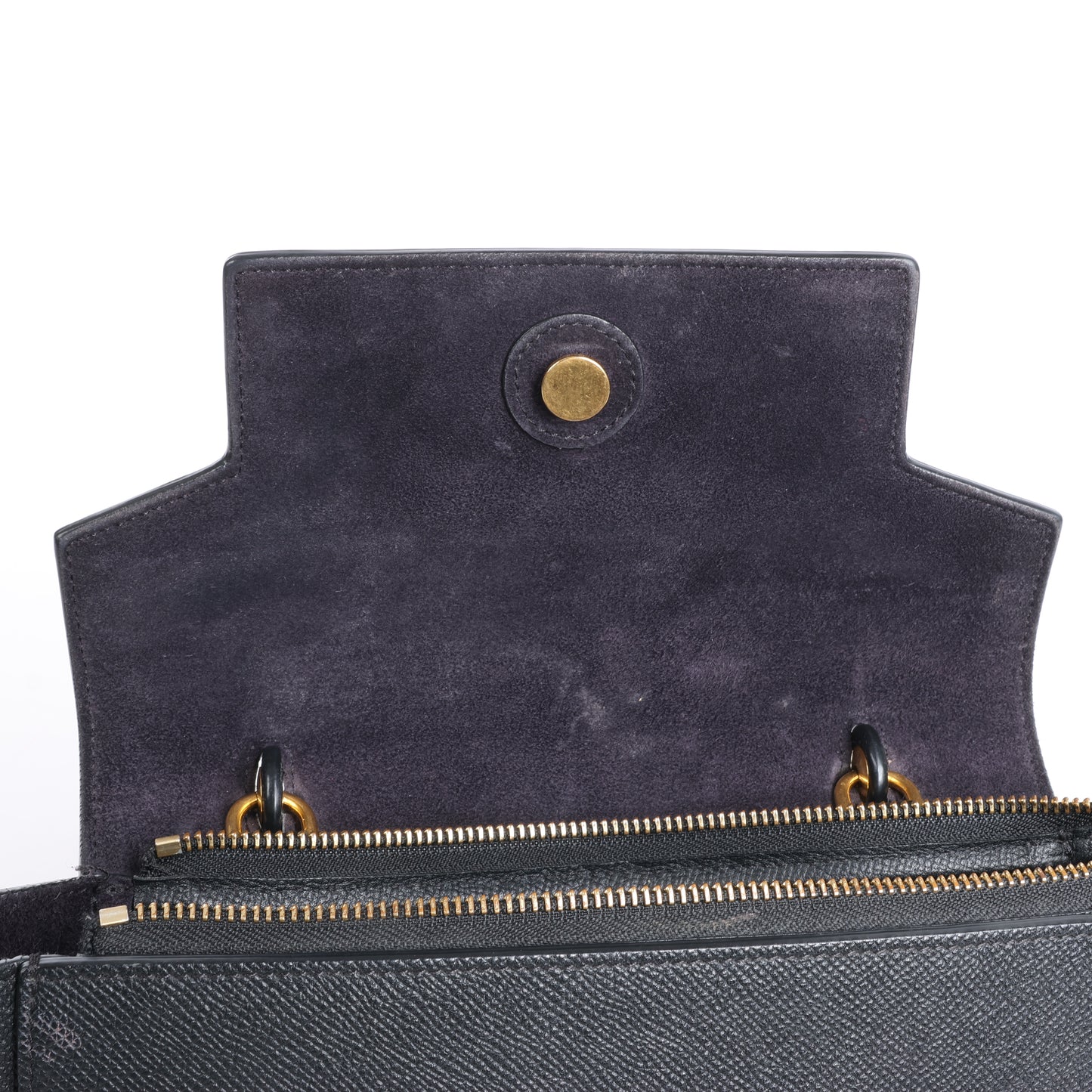 CELINE Gürteltasche aus genarbtem Kalbsleder, Micro 2Way Handtasche in Schwarz