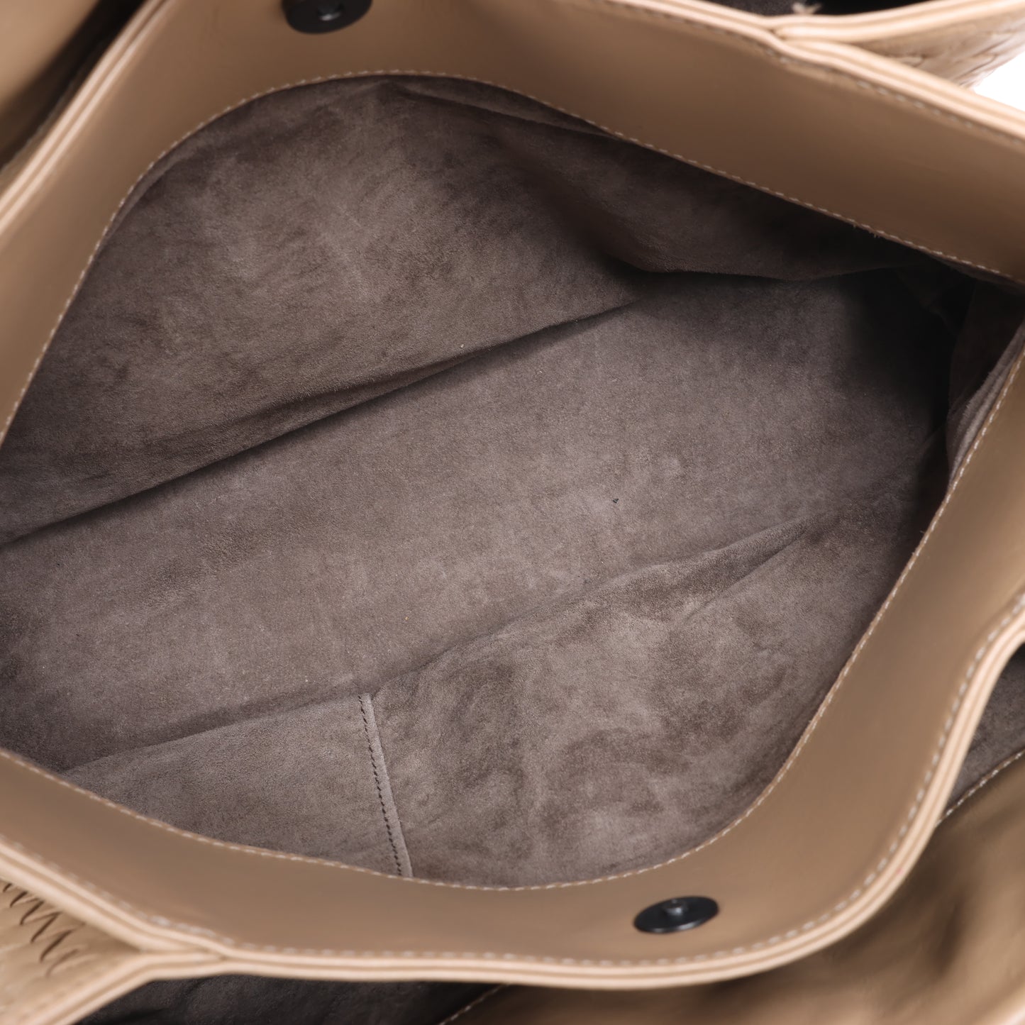 Bottega Veneta Intrecciato Roma Lederhandtasche in Beige