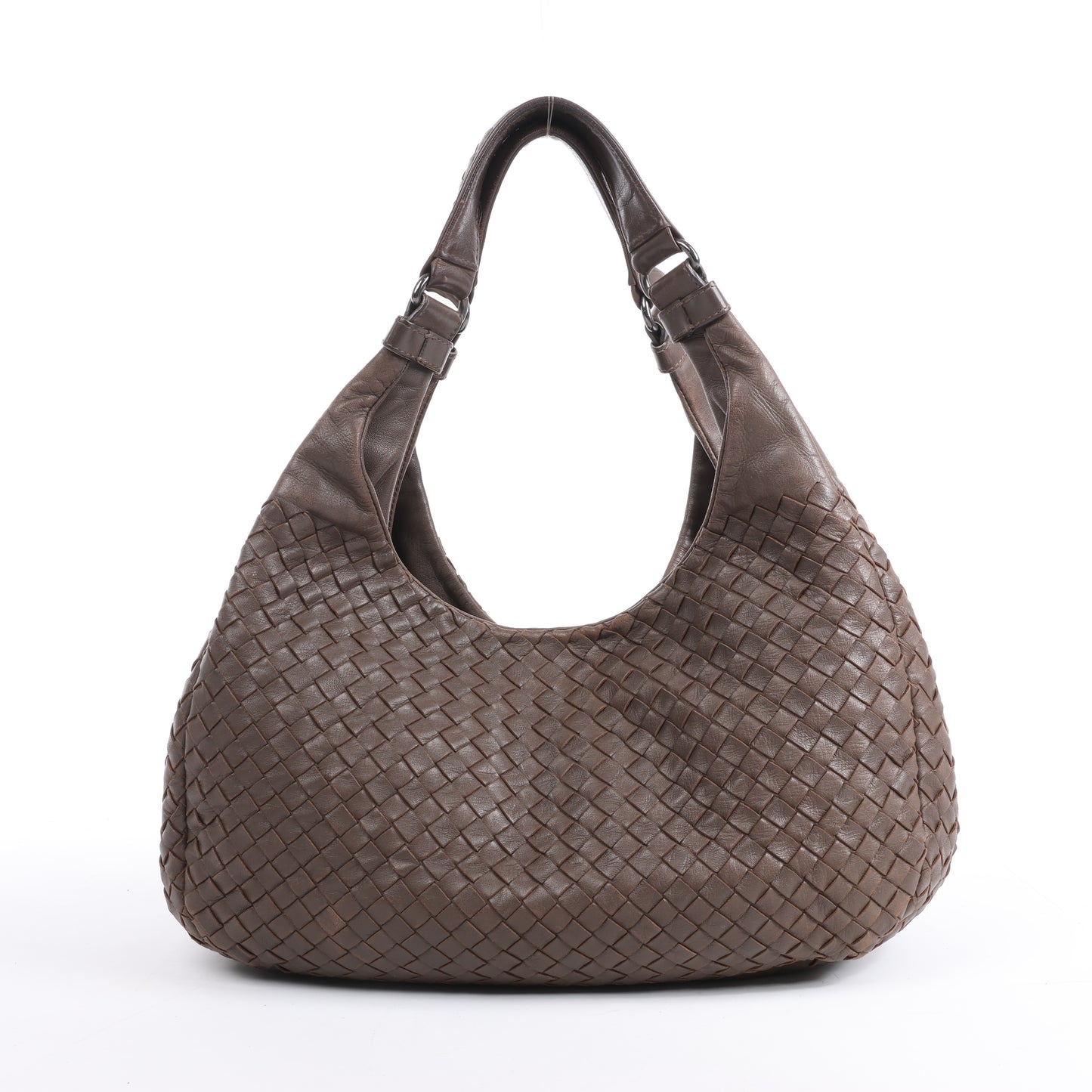 Bottega Veneta Intrecciato Campana Leder Umhängetasche in Braun