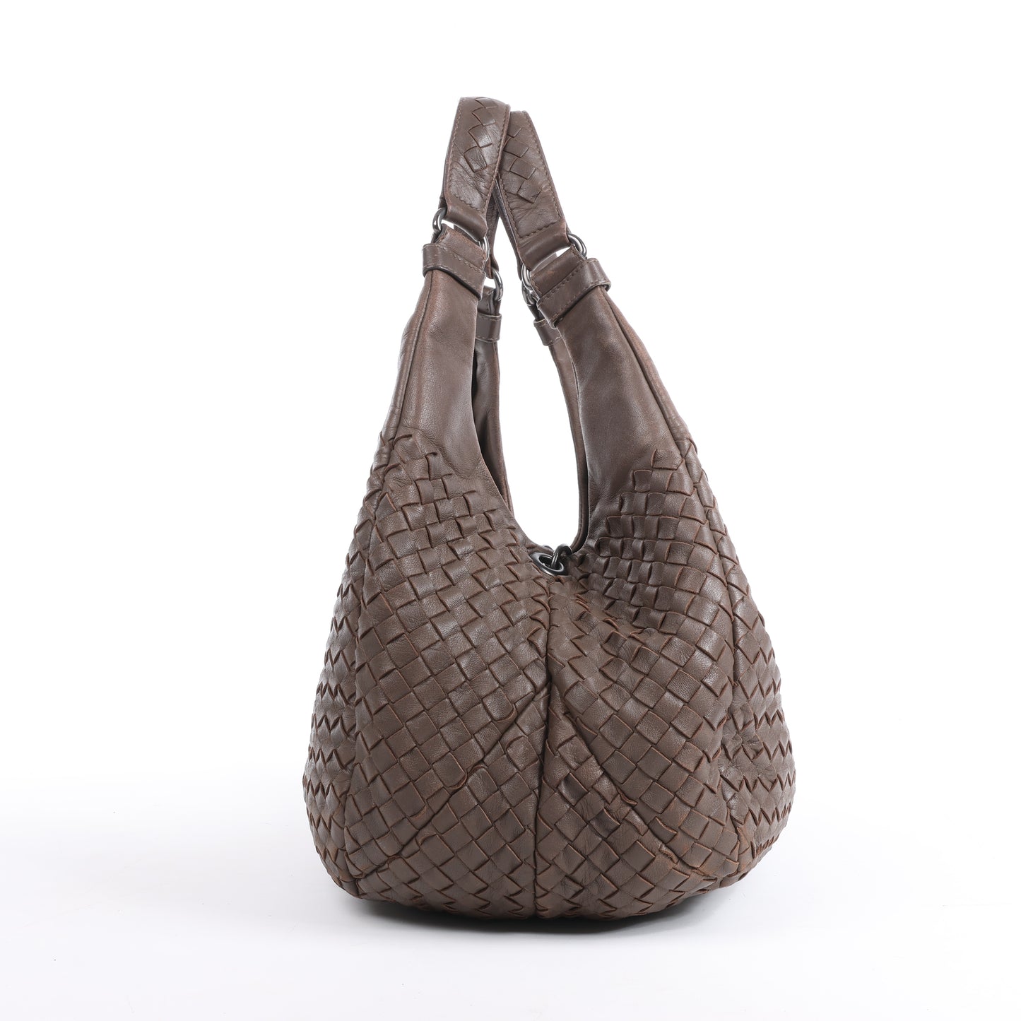 Bottega Veneta Intrecciato Campana Leder Umhängetasche in Braun
