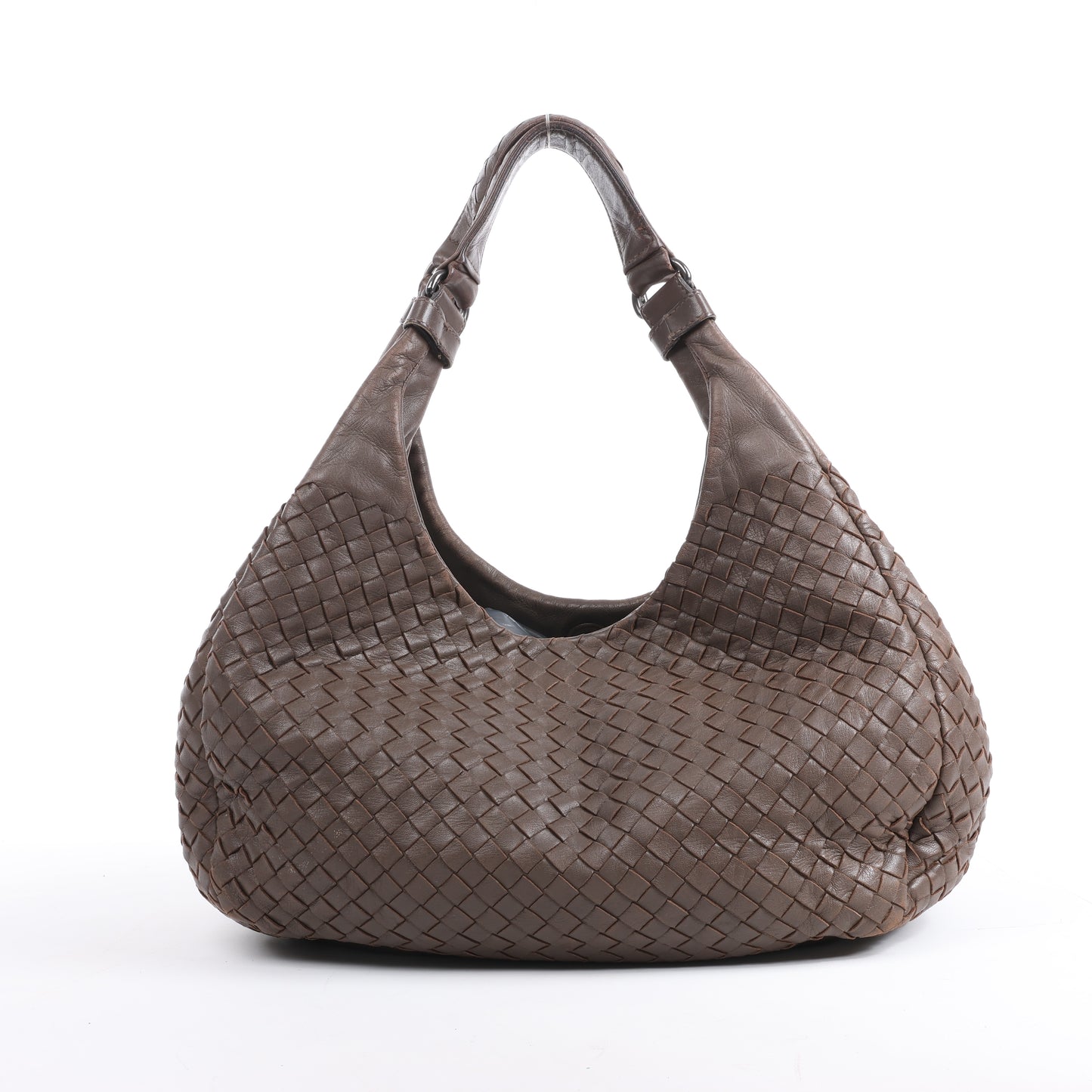 Bottega Veneta Intrecciato Campana Leder Umhängetasche in Braun