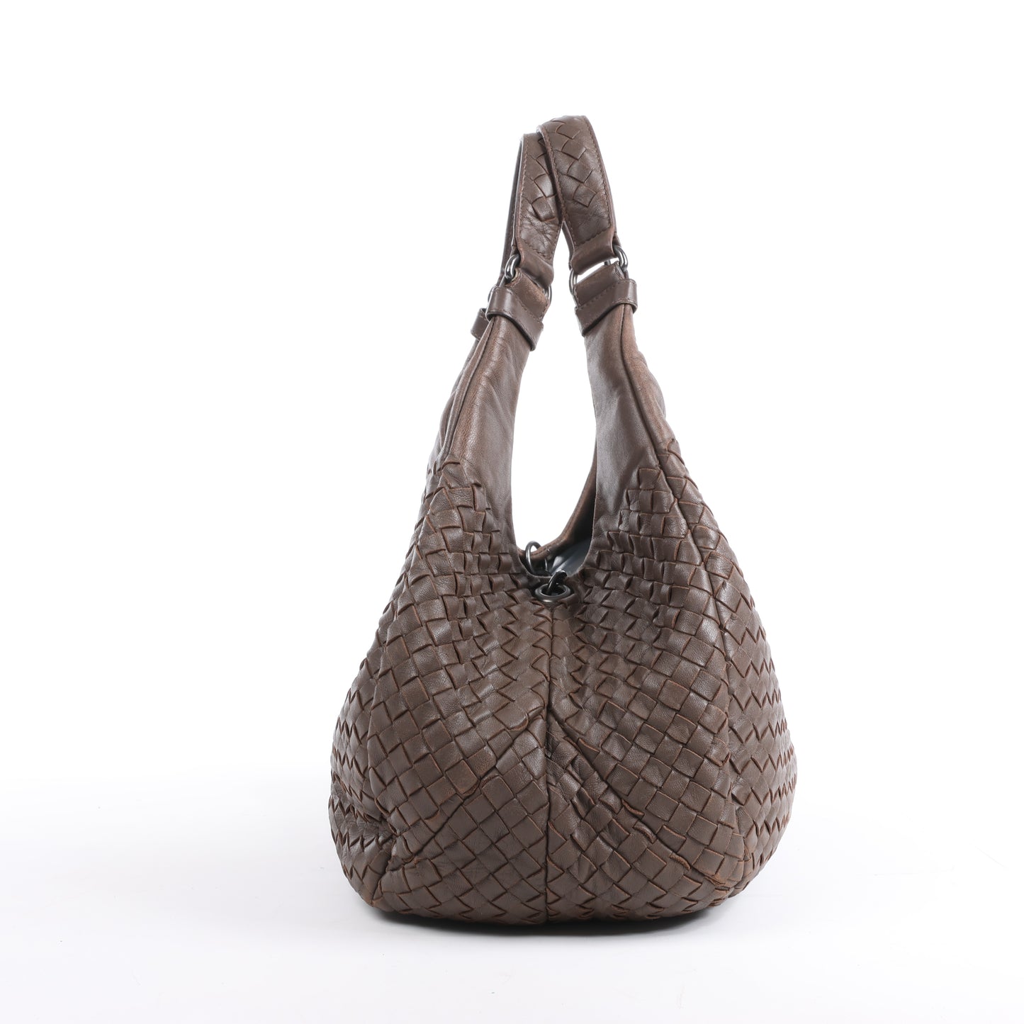 Bottega Veneta Intrecciato Campana Leder Umhängetasche in Braun