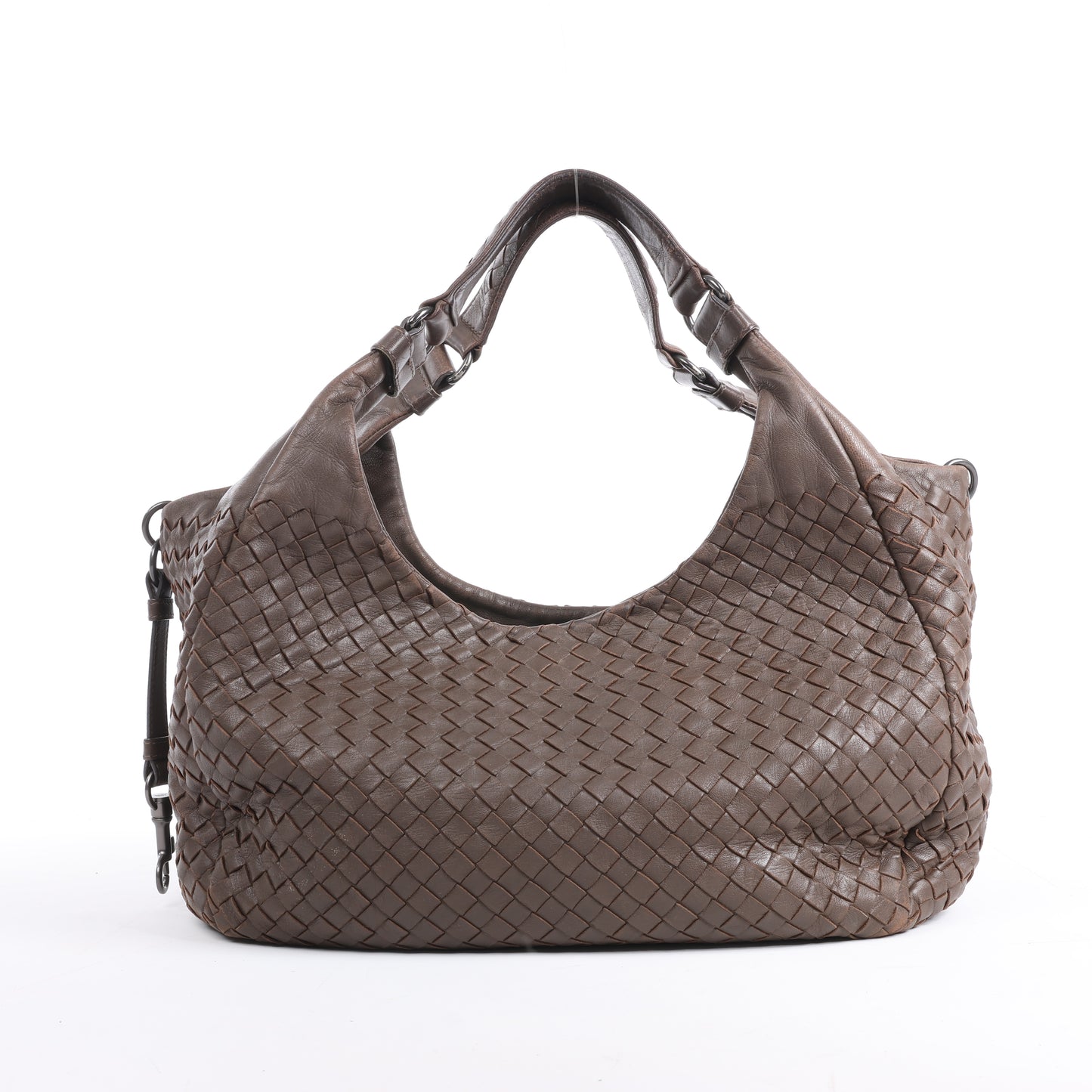 Bottega Veneta Intrecciato Campana Leder Umhängetasche in Braun