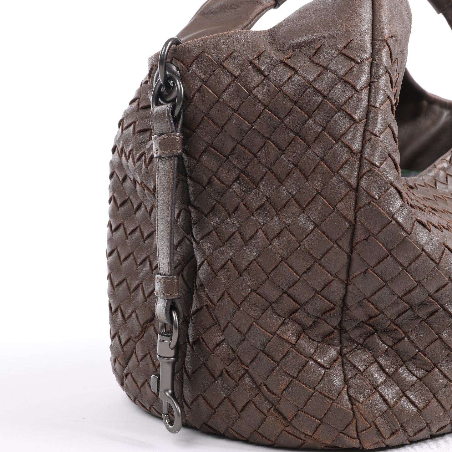 Bottega Veneta Intrecciato Campana Leder Umhängetasche in Braun