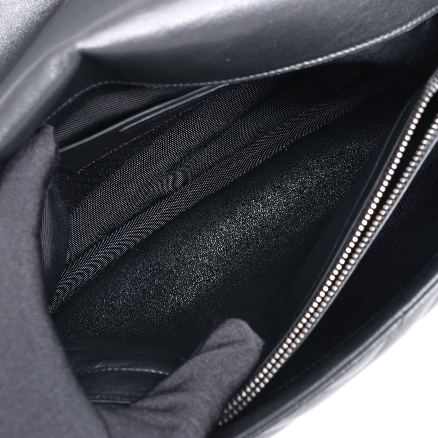 Sac bandoulière chaîne en cuir Saint Laurent Paris College noir