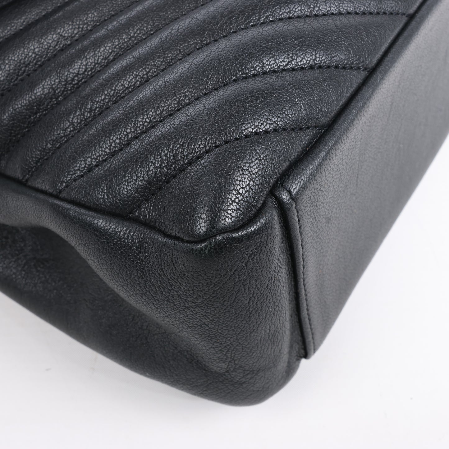 Sac bandoulière chaîne en cuir Saint Laurent Paris College noir