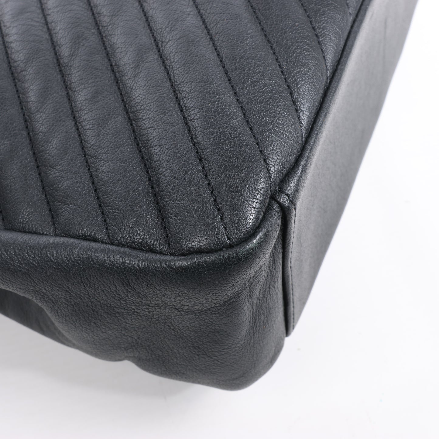 Sac bandoulière chaîne en cuir Saint Laurent Paris College noir