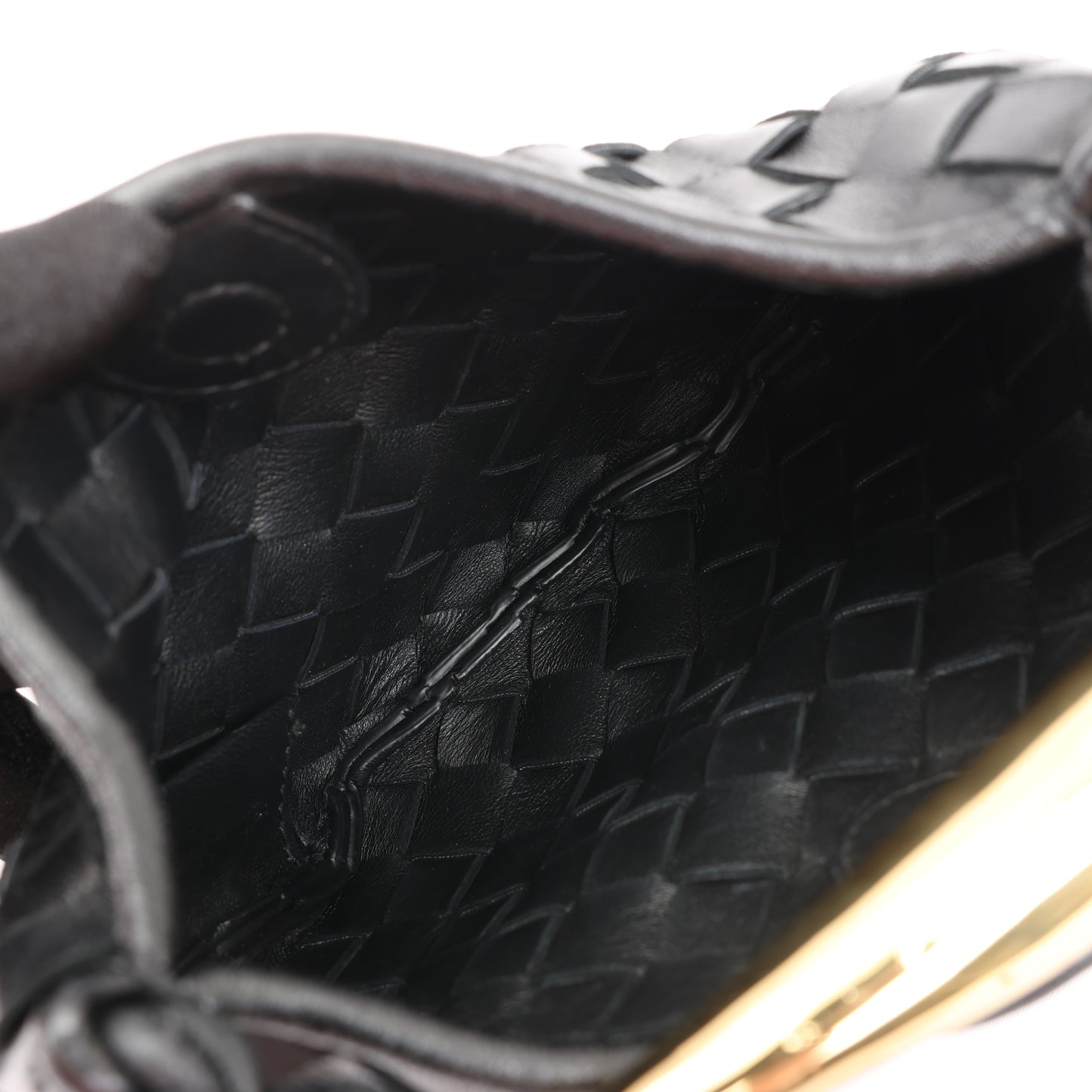 Bottega Veneta Intrecciato Sardines Leder Umhängetasche in Schwarz