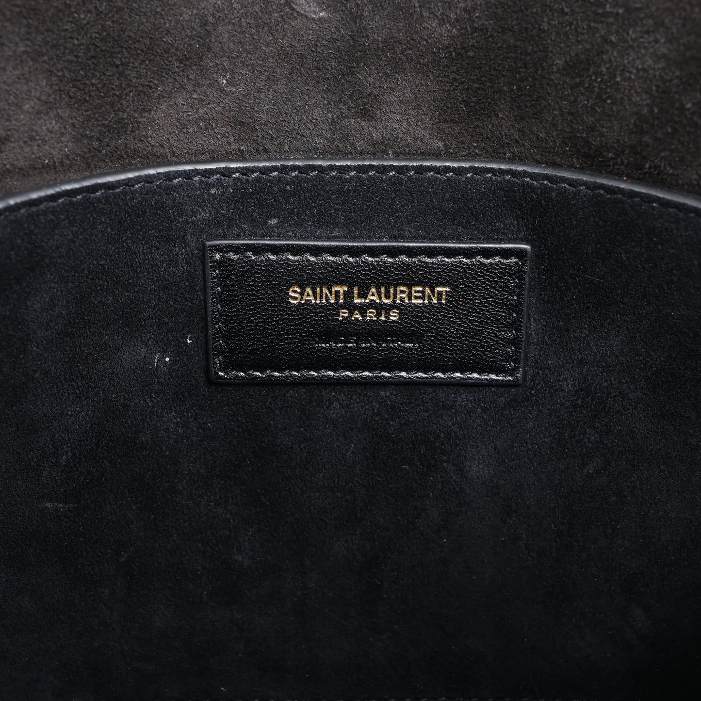 Sac à bandoulière Amalia en cuir et daim noir de Saint Laurent Paris
