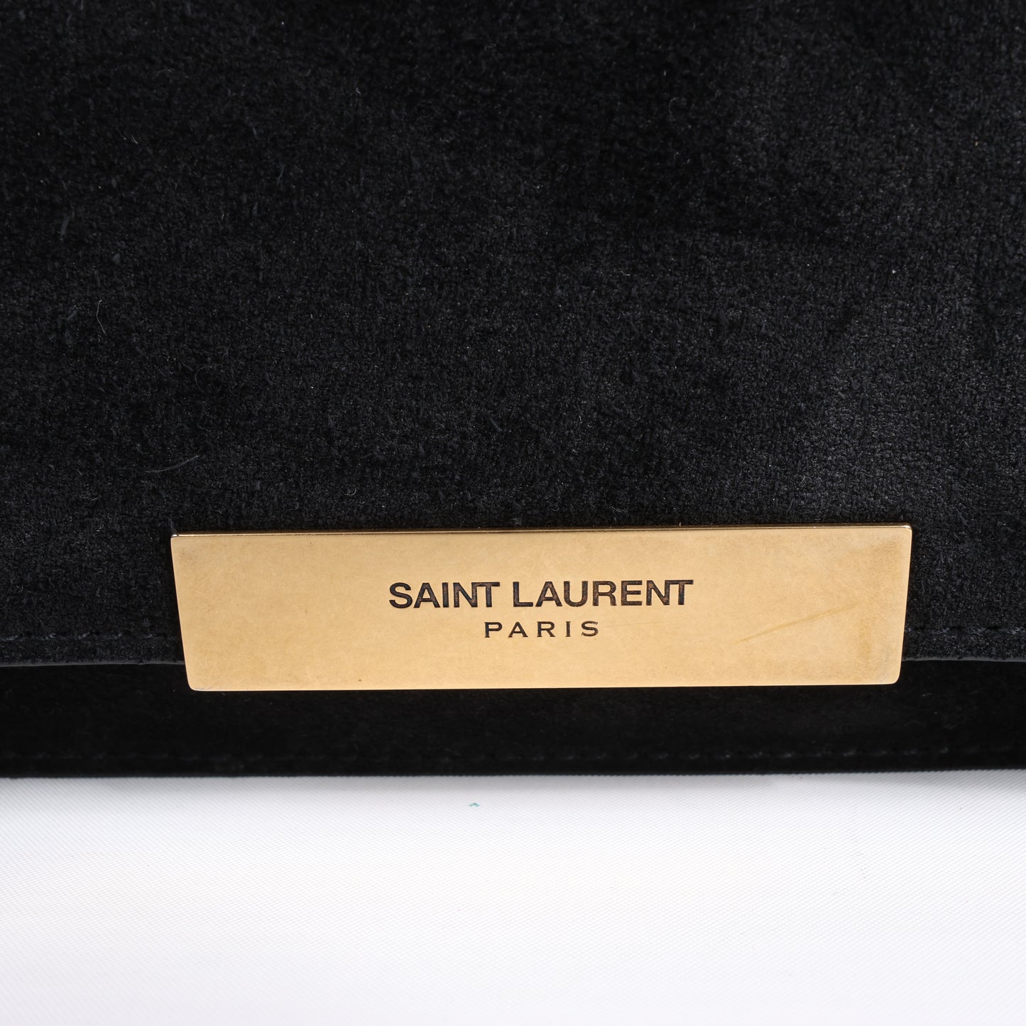 Sac à bandoulière Amalia en cuir et daim noir de Saint Laurent Paris