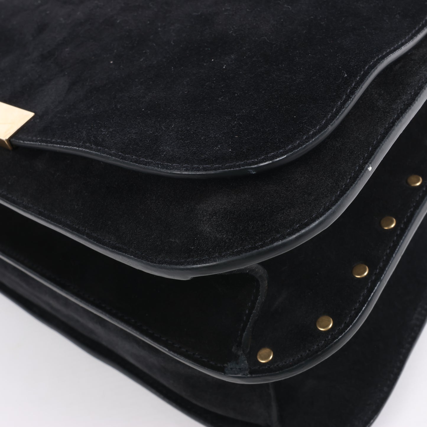 Sac à bandoulière Amalia en cuir et daim noir de Saint Laurent Paris