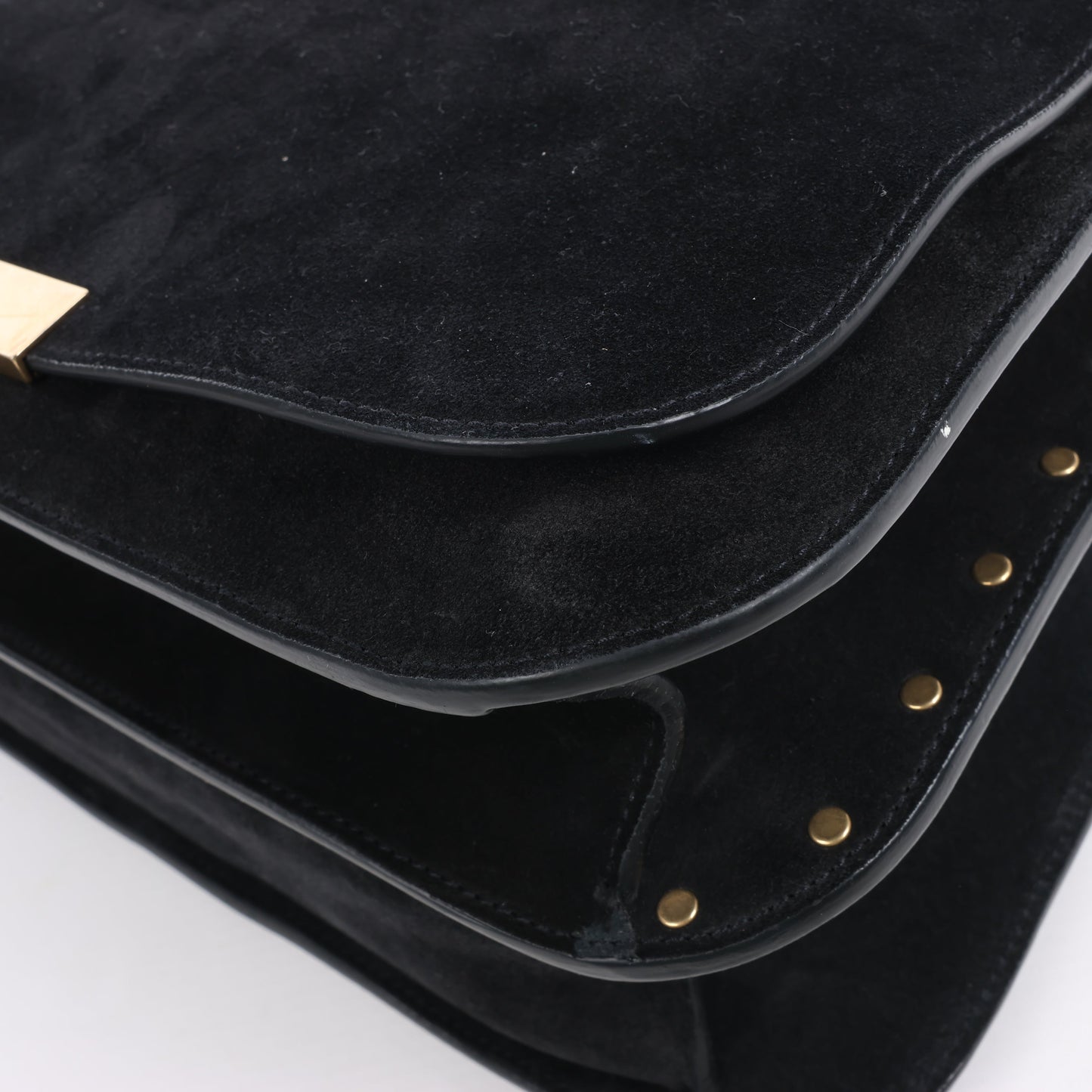 Saint Laurent Paris Amalia Leather Suede Shoulder bag in Black