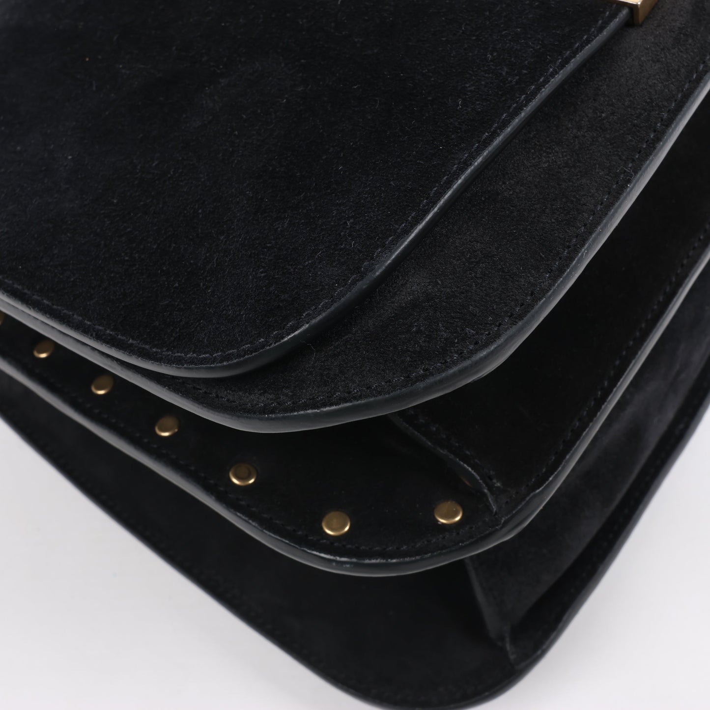 Saint Laurent Paris Amalia Leather Suede Shoulder bag in Black