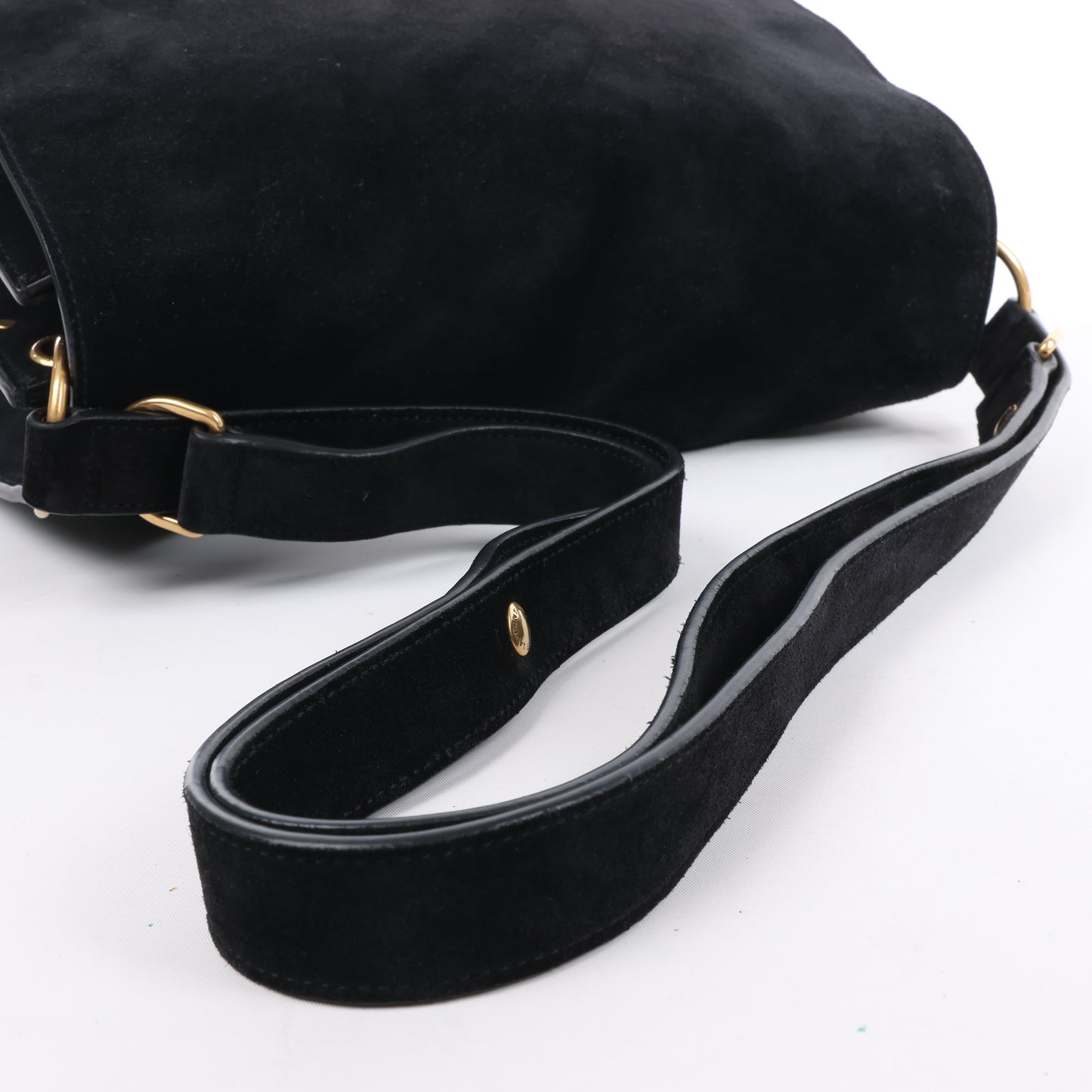 Sac à bandoulière Amalia en cuir et daim noir de Saint Laurent Paris