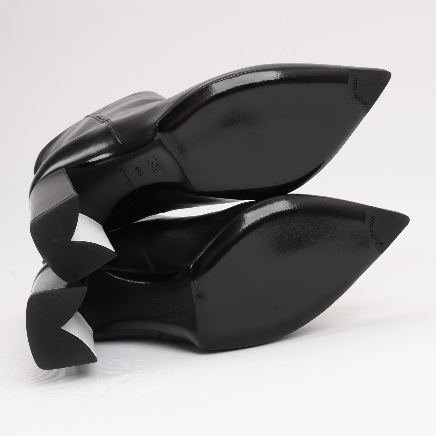 Louis Vuitton Match Making Line 17 Jahre Kurze Lederstiefel in Schwarz BR0177, Größe 39 EU