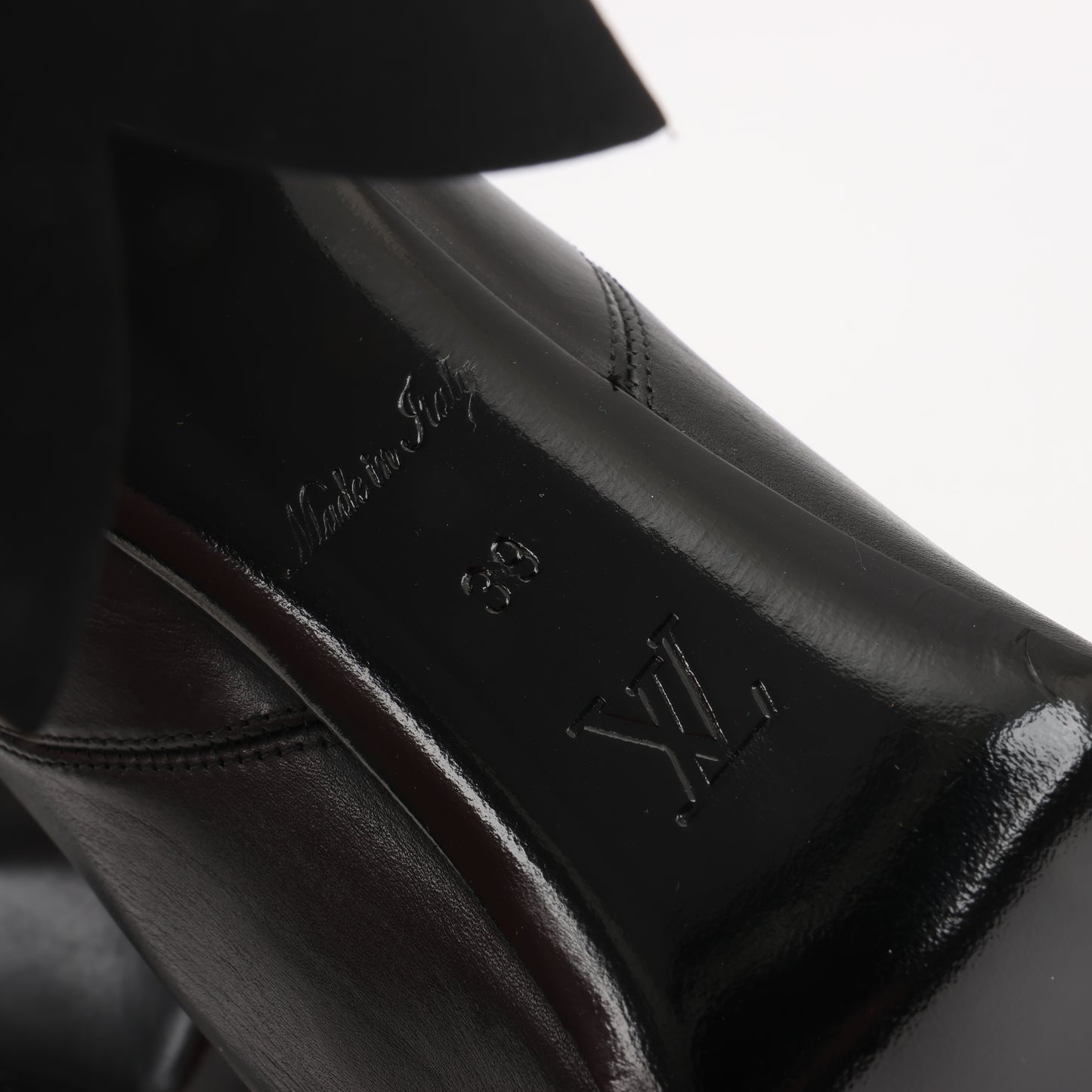 Louis Vuitton Match Making Line 17 Jahre Kurze Lederstiefel in Schwarz BR0177, Größe 39 EU