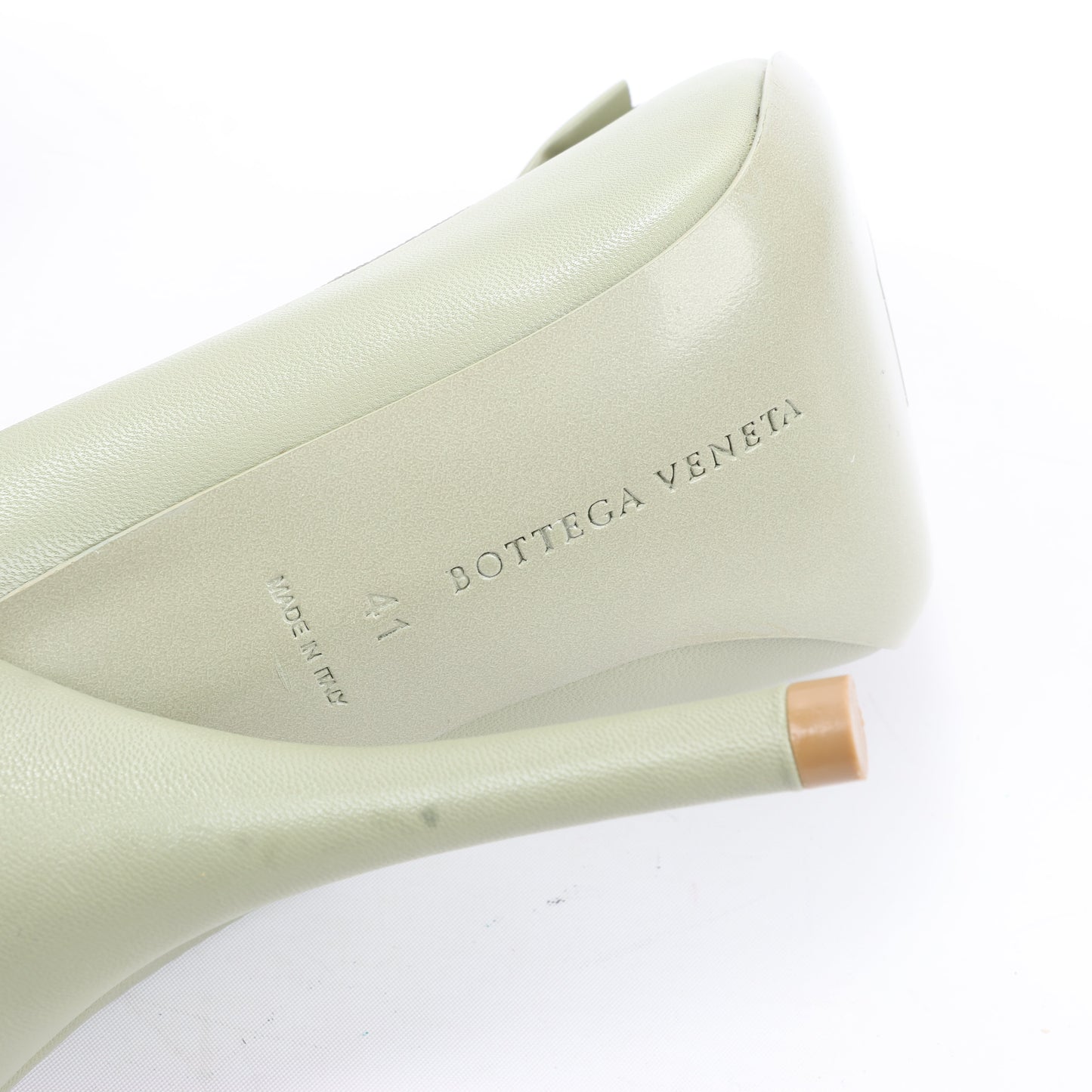 Bottega Veneta Leather Pumps Light Green Ribbon in Size 41 EU