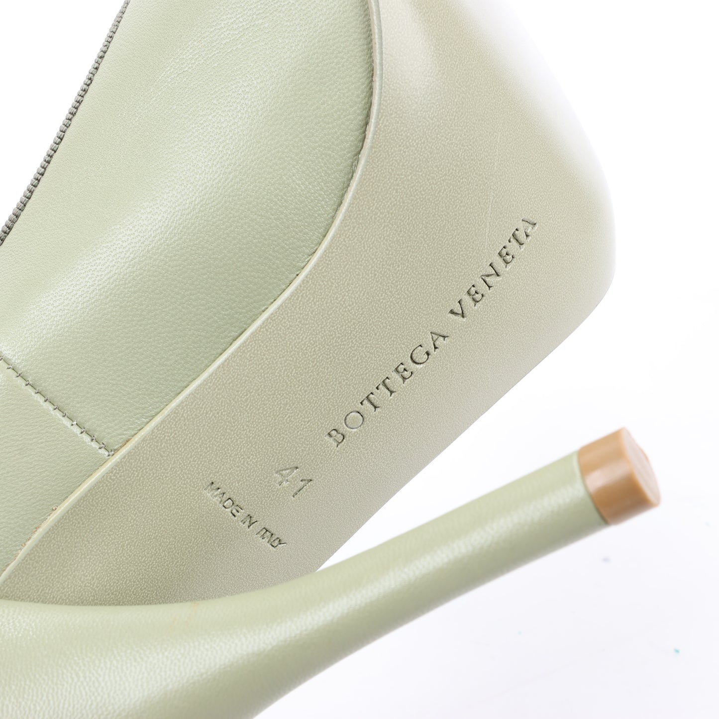 Bottega Veneta Leather Pumps Light Green Ribbon in Size 41 EU
