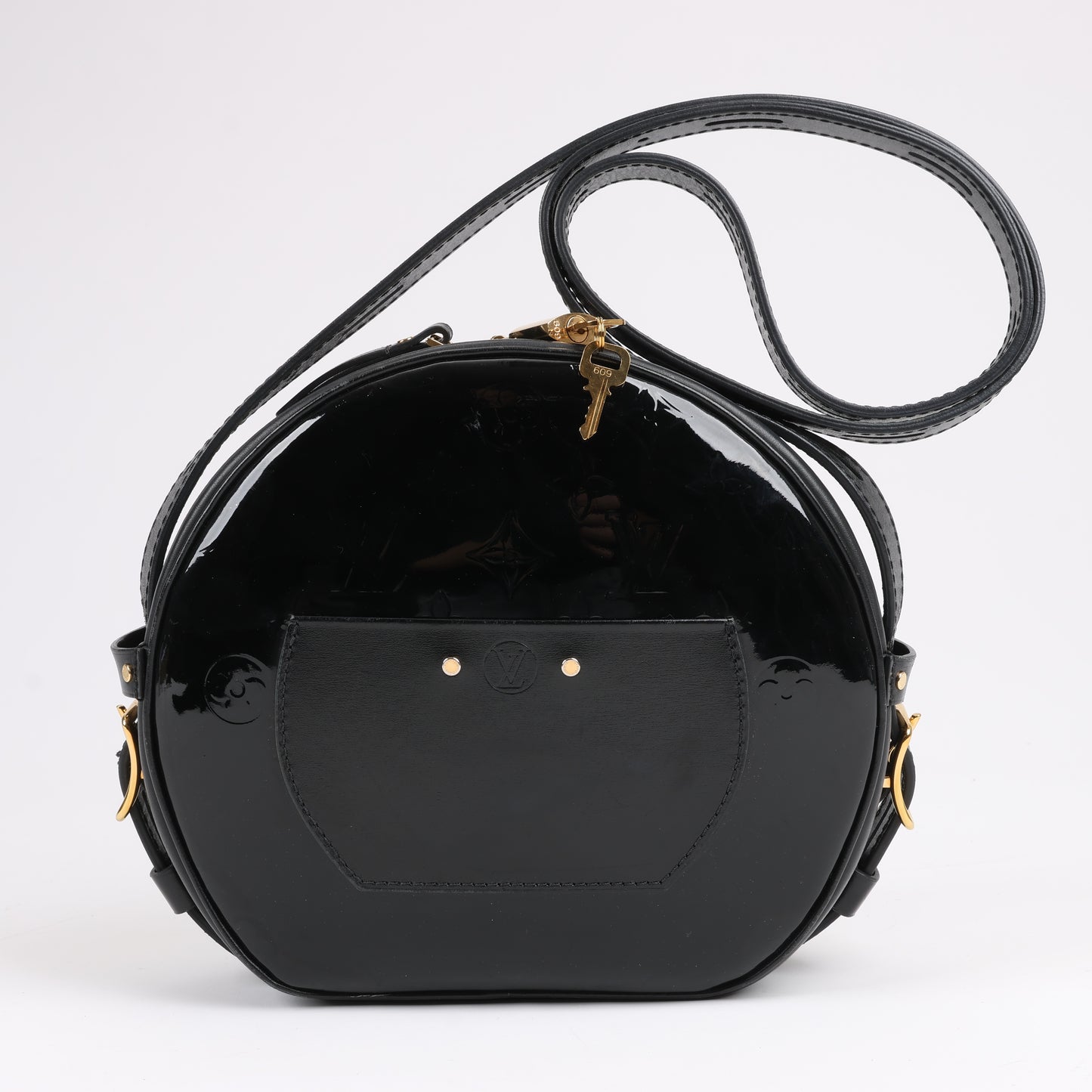 Louis Vuitton Boite Chapeau Souple Vernis Leder Umhängetasche in Schwarz M53999
