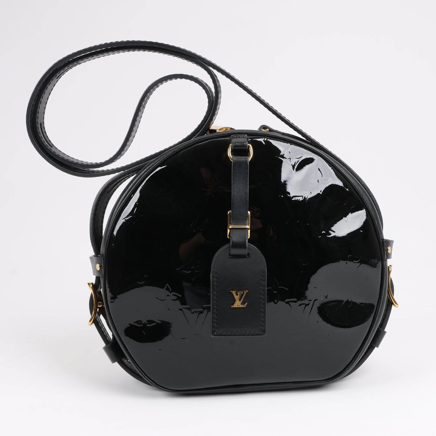 Louis Vuitton Boite Chapeau Souple Vernis Leder Umhängetasche in Schwarz M53999