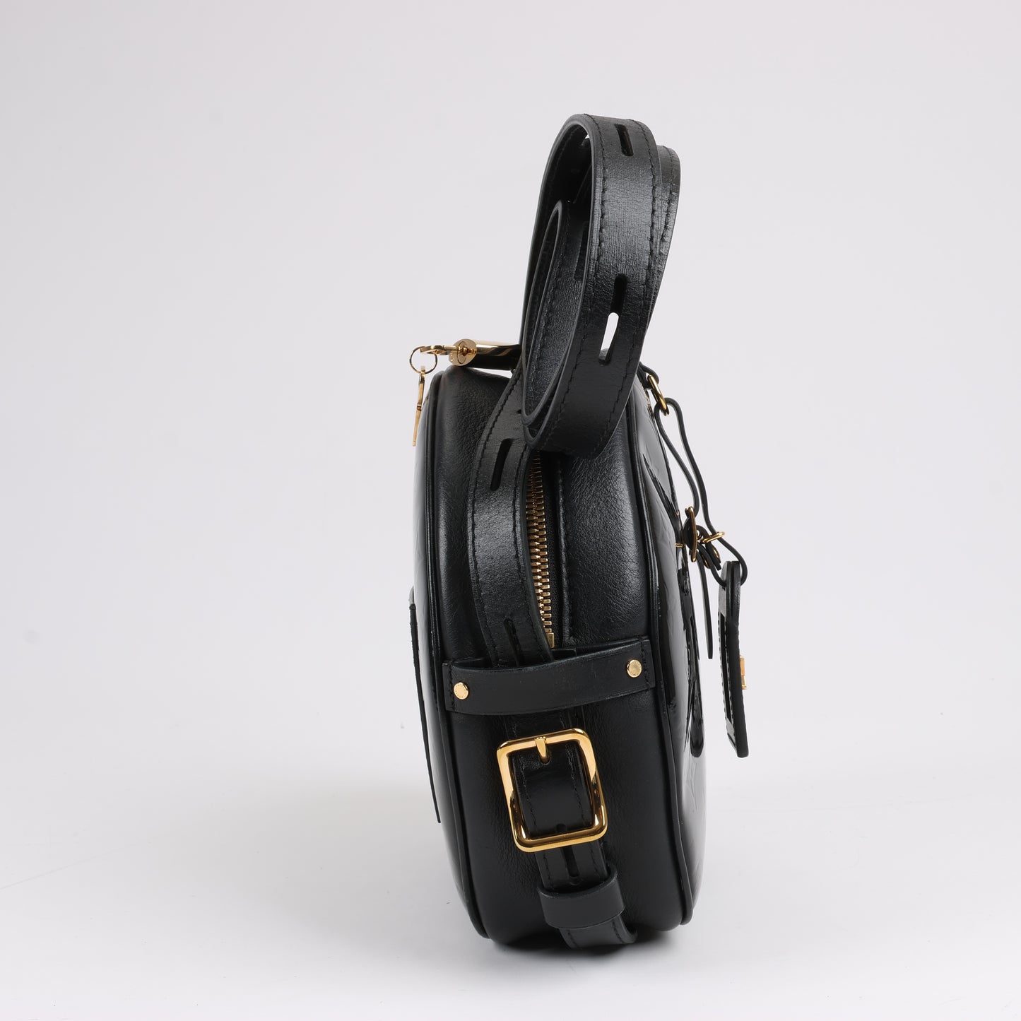 Louis Vuitton Boite Chapeau Souple Vernis Leder Umhängetasche in Schwarz M53999
