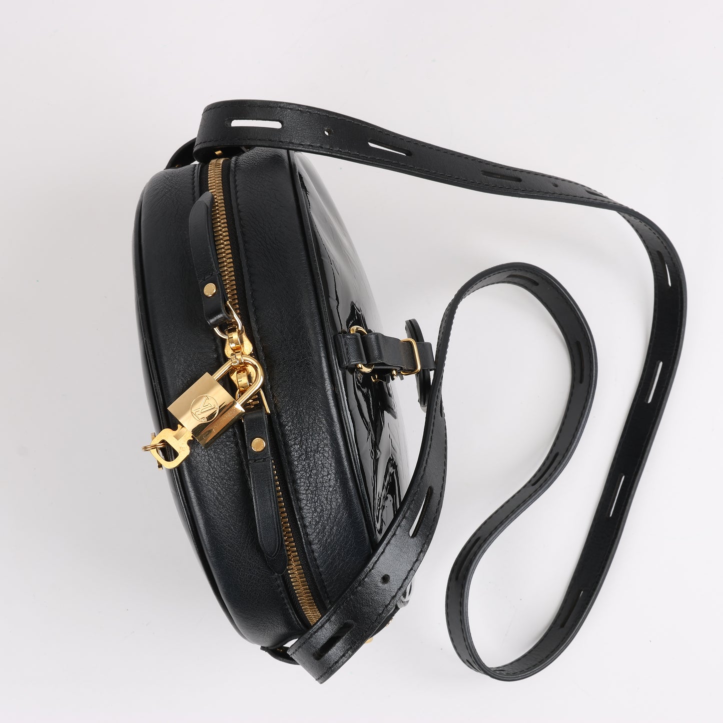 Louis Vuitton Boite Chapeau Souple Vernis Leder Umhängetasche in Schwarz M53999